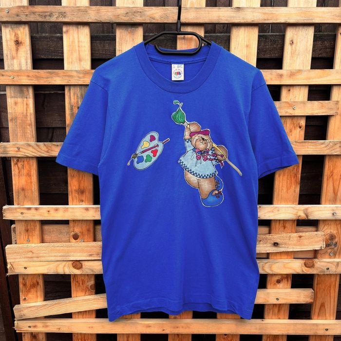 Fruit Of The Loom Vintage 1990s fruit of the loom blue teddy Tshirt XS Grailed