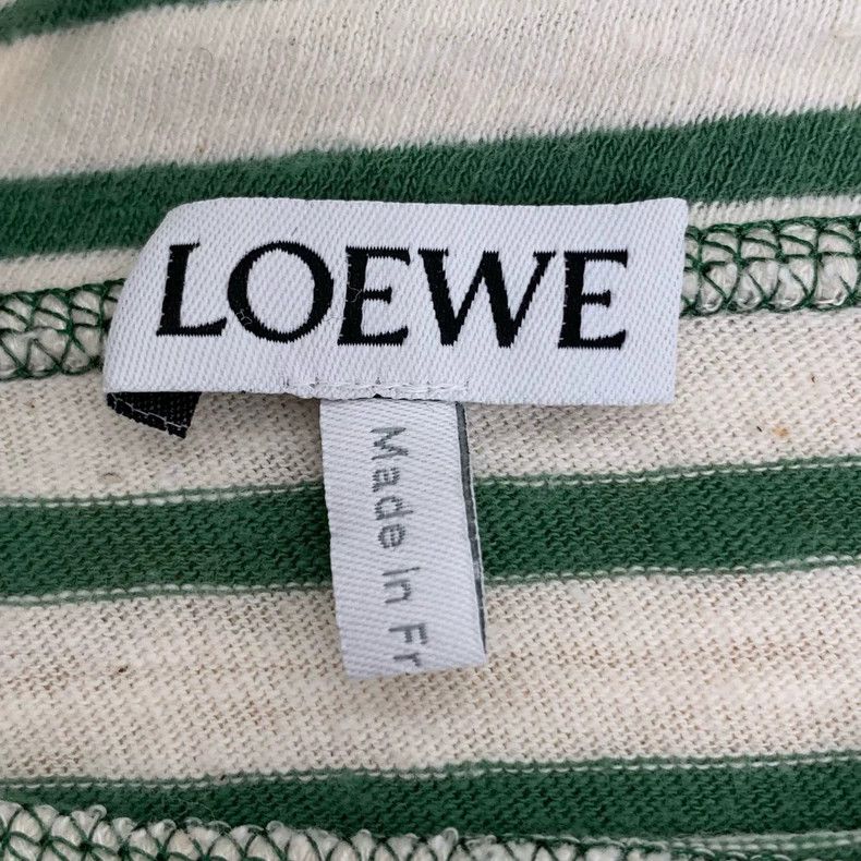 Loewe Loewe Logo embroidered half high collar green striped cott Size S / US 4 / IT 40 - 5 Thumbnail