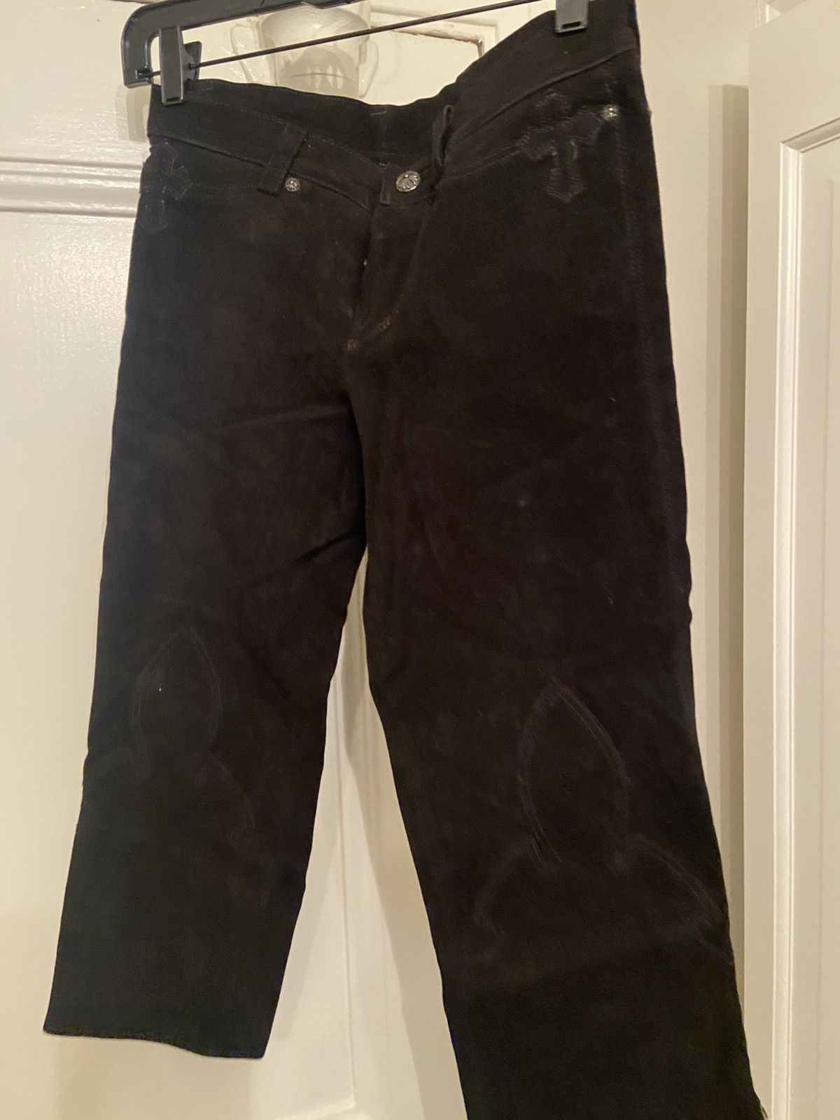 Chrome Hearts Black Chrome Hearts cropped suede jeans Size 27" / US 4 / IT 40 - 21 Thumbnail