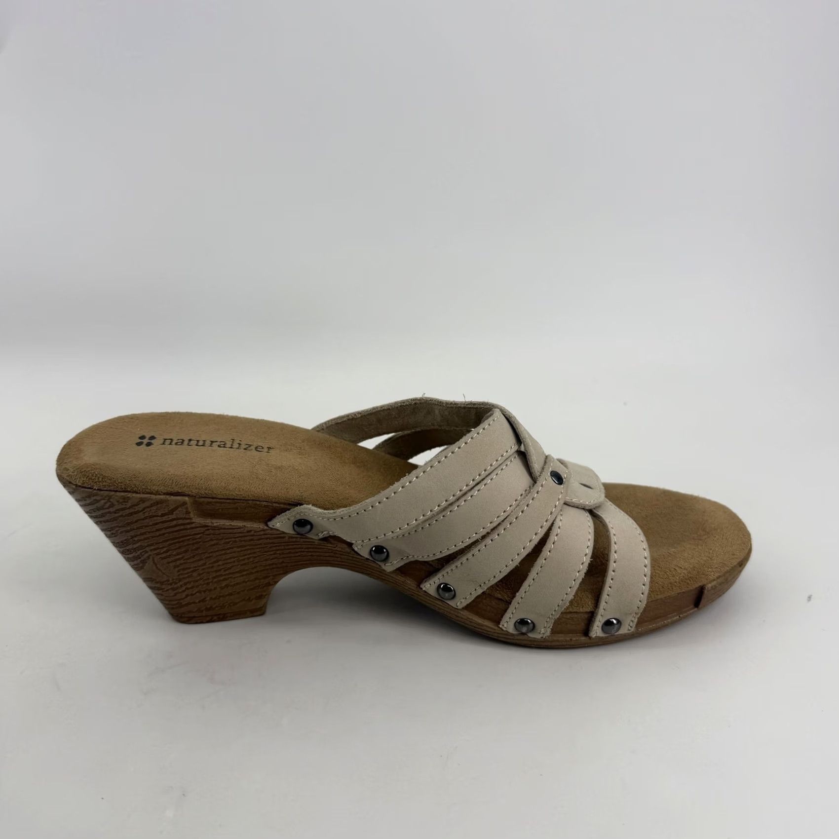 Naturalizer Naturalizer Captain-Rice Nubuck Sandals Womens Size 9M Tan Beige Wedge Comfort Slips On Strappy Size US 9 / IT 39 - 5 Thumbnail