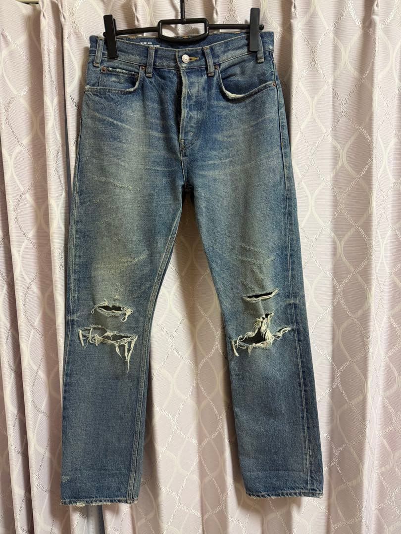 Celine CELINE Trashwash Distressed Denim Pants Blue 28 Size US 31 - 1 Thumbnail