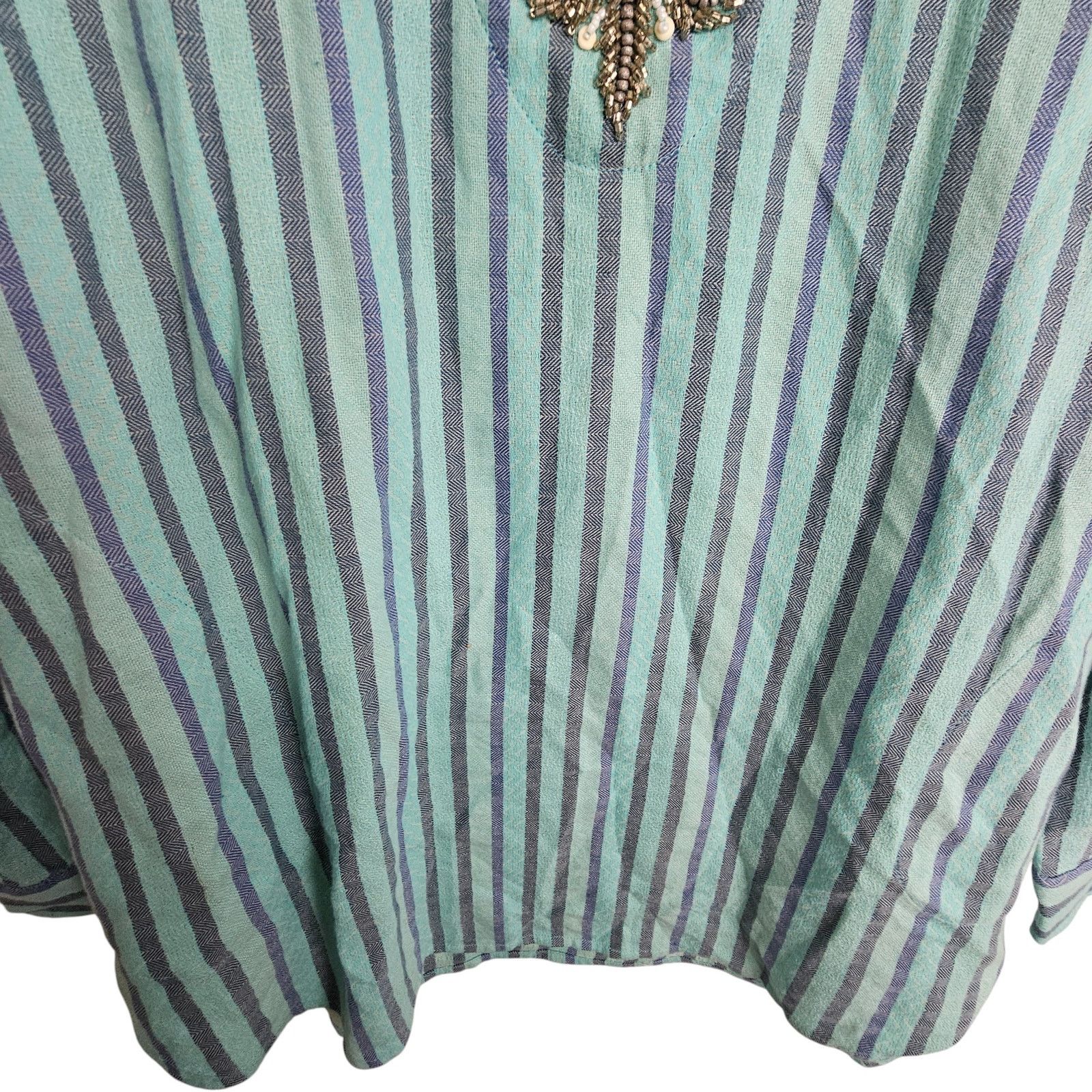 Soft Surroundings Soft Surroundings Tortola Beaded Tunic Sz L Striped Coastal Size L / US 10 / IT 46 - 4 Thumbnail