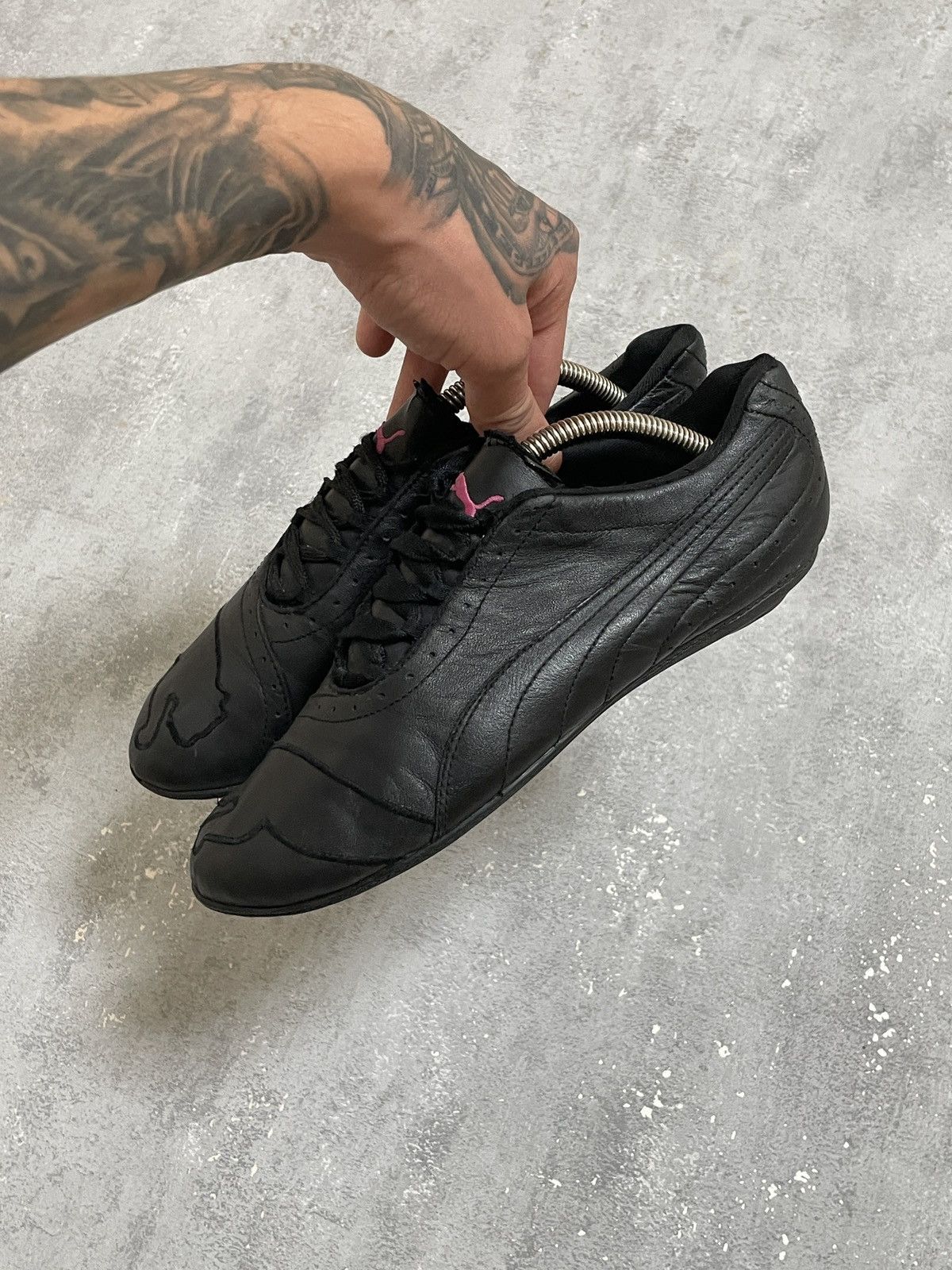 Puma Puma Y2K Big Cat Black-Pink Racing Flat Trainers Shoes Size US 7.5 / IT 37.5 - 5 Thumbnail