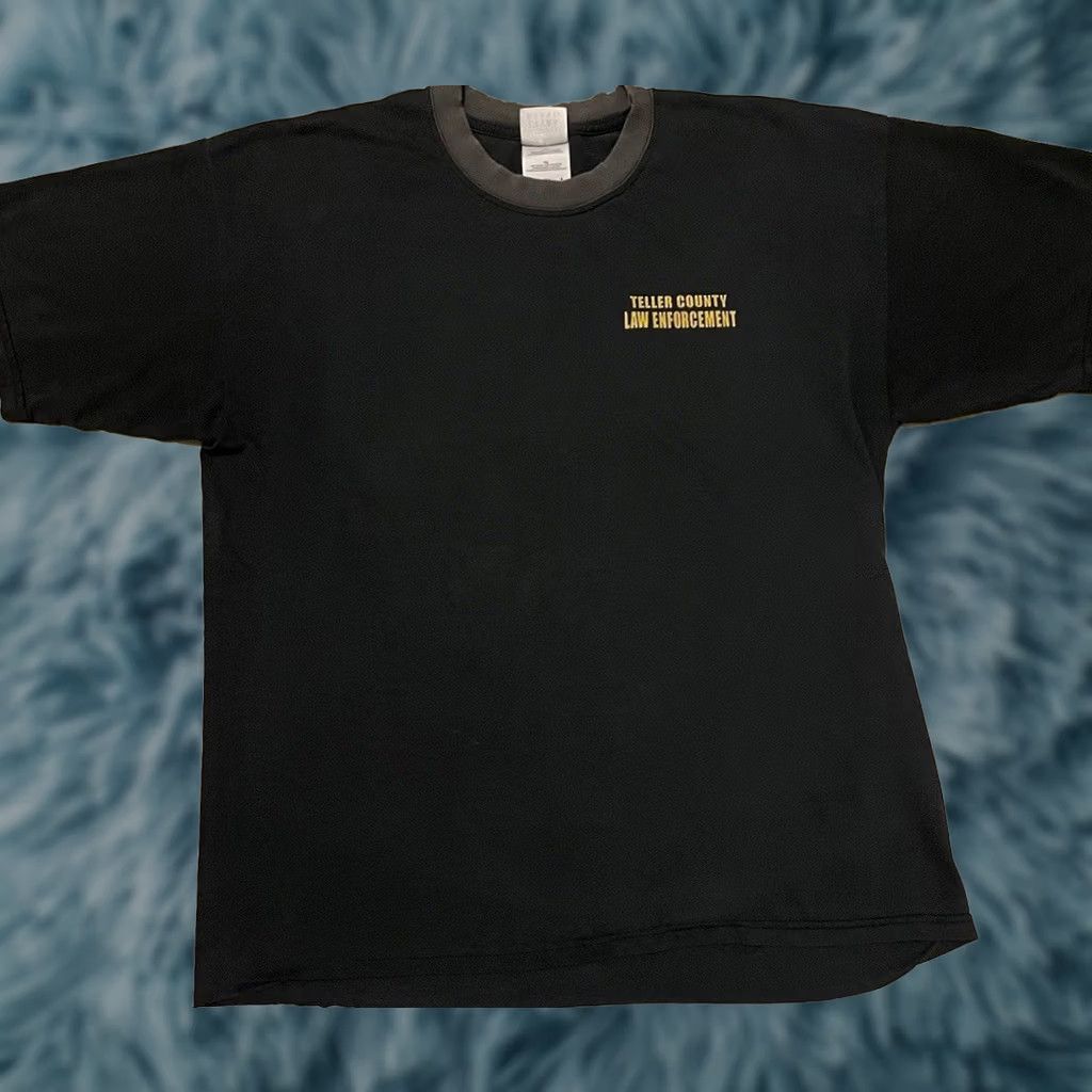Vintage VINTAGE Teller County Law Enforcement Faded Distress Shirt XL Police Biker Grunge 90s Shirt Mens Black XL Police Distressed Vintage Shirt Size US XL / EU 56 / 4 - 1 Thumbnail
