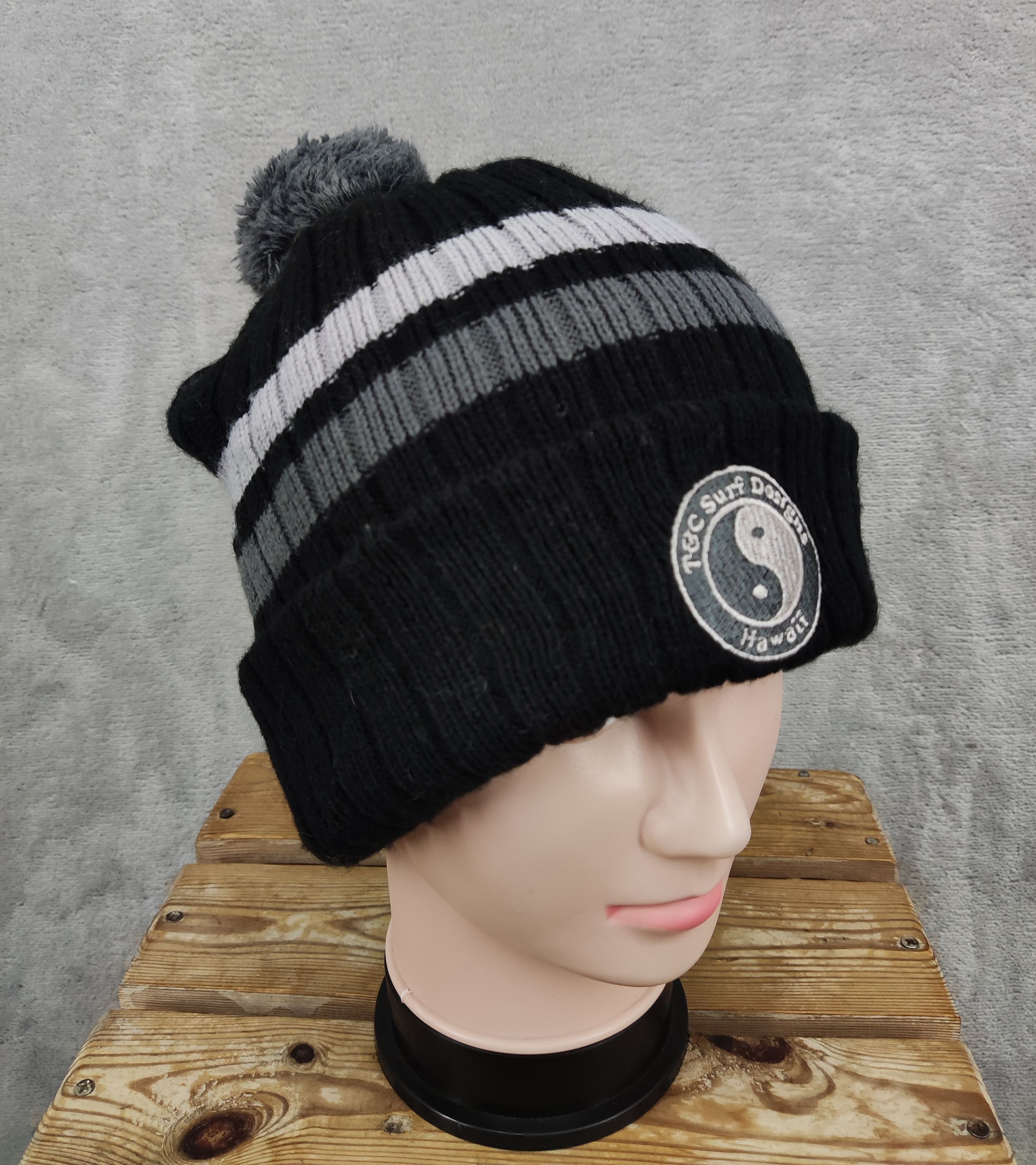 Vintage Vintage T&C Surf Design Beanie Hat Size ONE SIZE - 2 Thumbnail