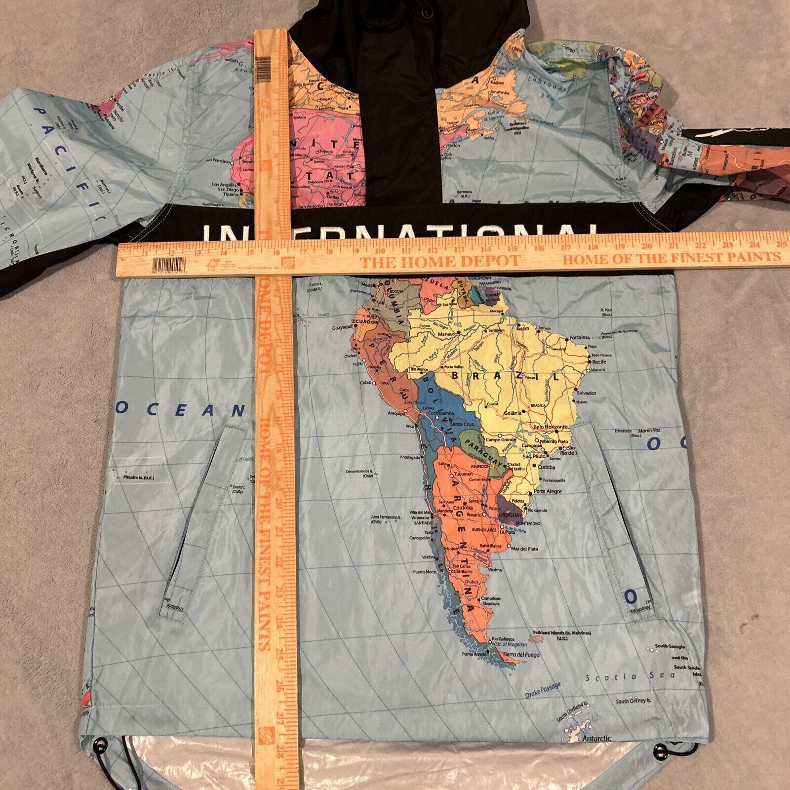 Hudson Hudson World Map AOP Windbreaker Jacket Mens Medium Chest 21 Size US M / EU 48-50 / 2 - 4 Thumbnail
