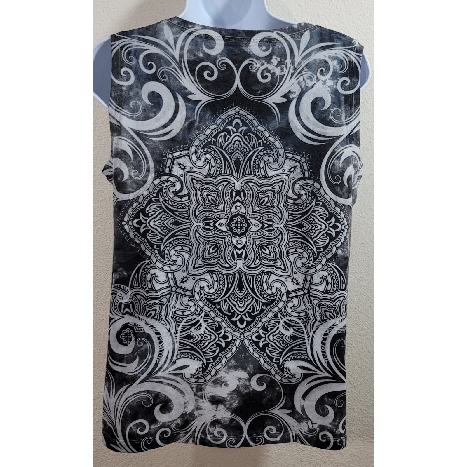 Other Zenergy Black White Floral Print Top 1 Medium Rhinestones Size M / US 6-8 / IT 42-44 - 3 Thumbnail