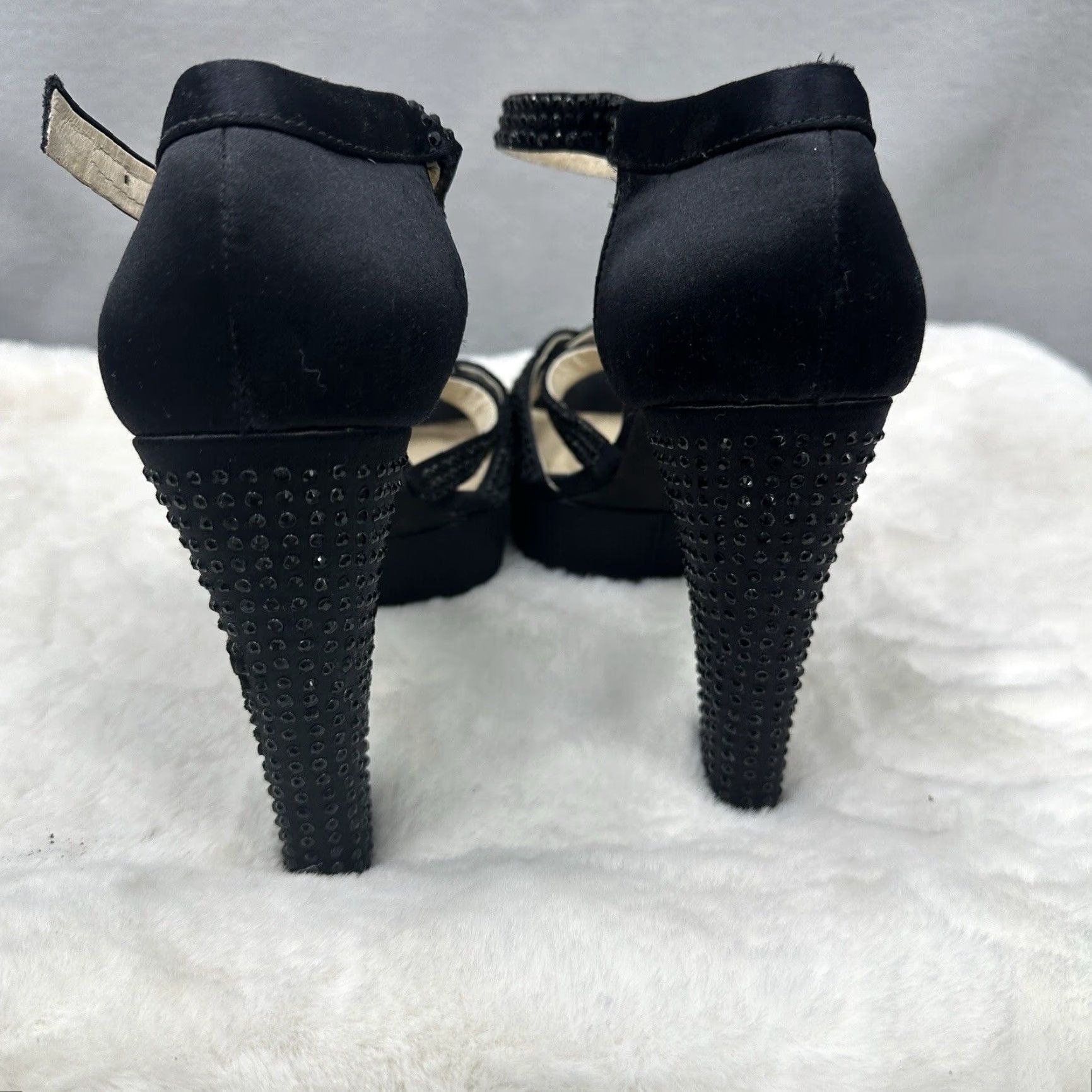 Michael Kors Michael Kors Womens Heels Open Toe Platform 10 Black Rhinestone 90s Going Out Party Size US 10 / IT 40 - 7 Thumbnail