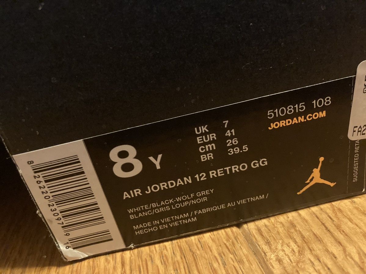 Jordan Brand Air Jordan 12 Retro GG “Barons” Size US 8 / EU 41 - 6 Thumbnail
