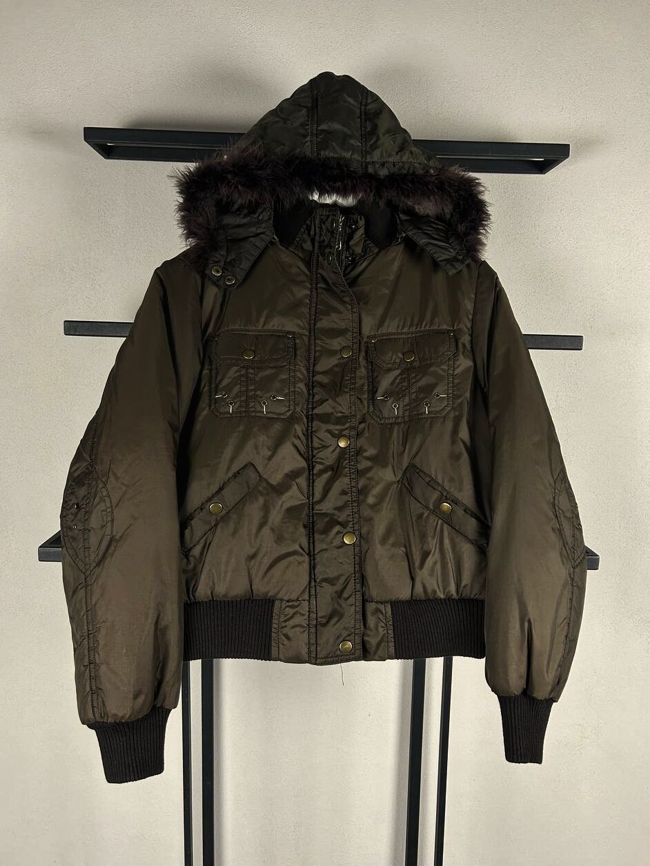Vintage Puffer Jacket Fur Hood Military Utility Y2K Core Winter Size US M / EU 48-50 / 2 - 2 Thumbnail