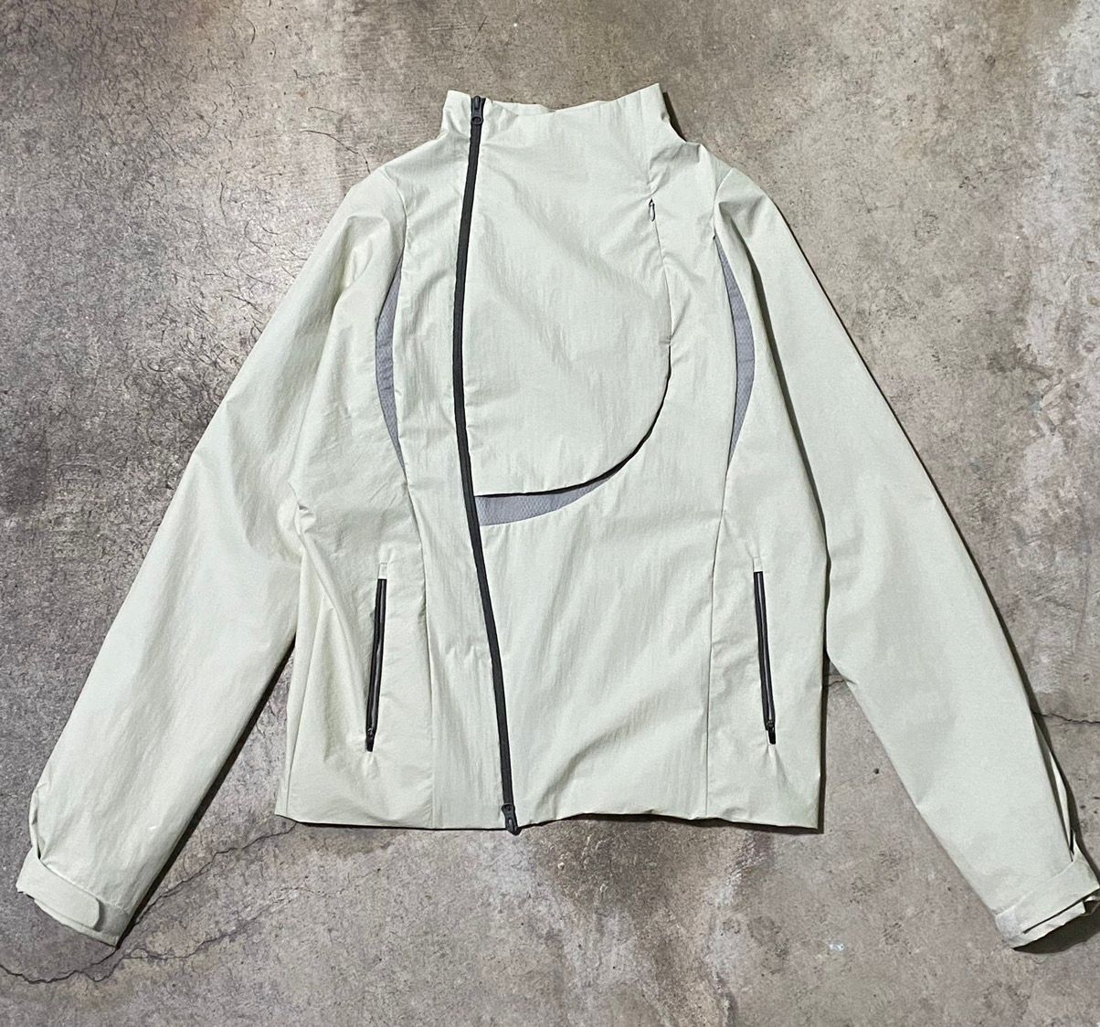 Pre-owned Hyein Seo Asymmetrical Panelled Jacket In Light Green