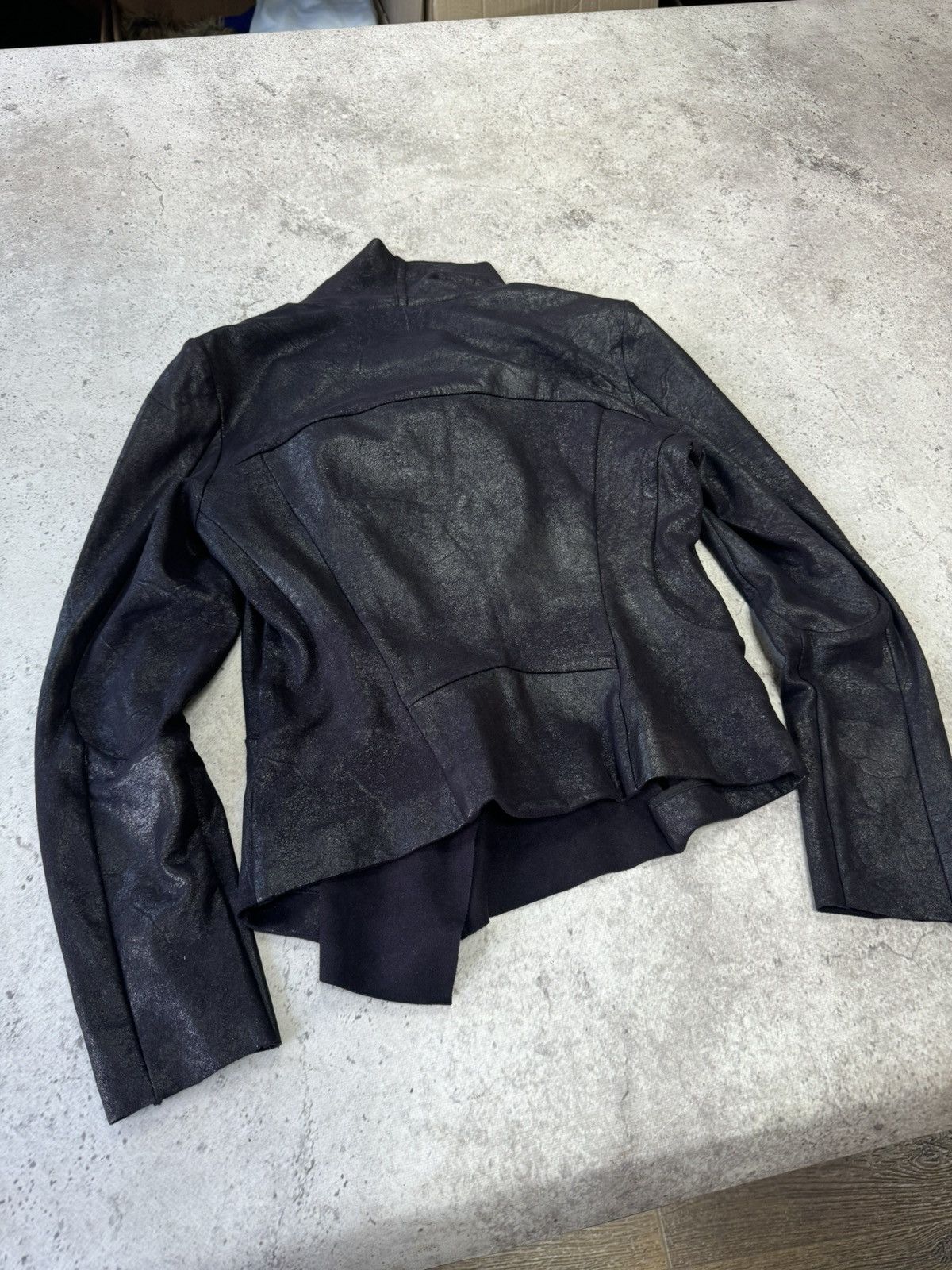 Japanese Brand Vintage Faded Suede Big Neck Rick Owen’s Style Jacket Size US S / EU 44-46 / 1 - 3 Thumbnail