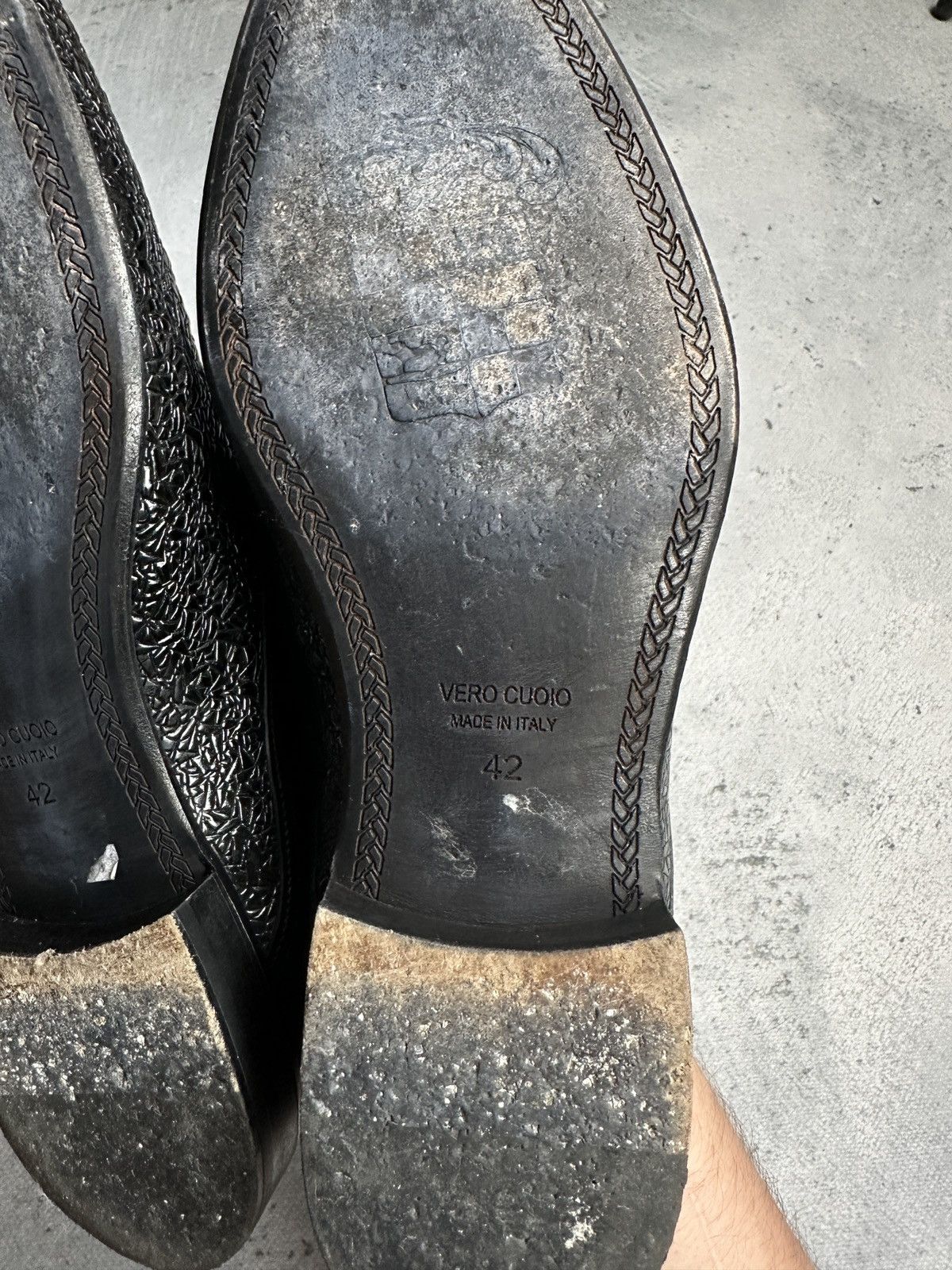Genuine Leather Eveet Made in Italy Textured Black Derby Shoes Vero Cuoio Size US 9 / EU 42 - 18 Thumbnail