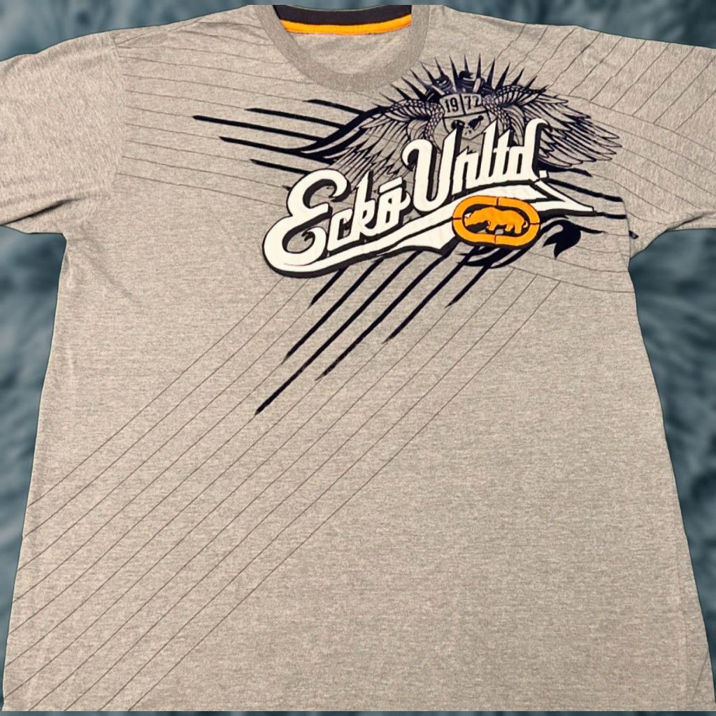 Ecko Unltd. VINTAGE Ecko Unltd Wings MMA Hip Hop Logo VTG Shirt XL Gray Punk Grunge Skater Men Short Sleeve Logo MTG? Size US XL / EU 56 / 4 - 1 Thumbnail