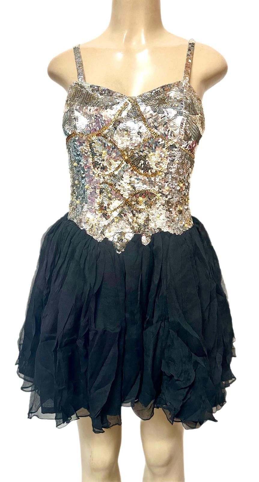 Other Sequin Black Silver Cocktail Dress size 6 Size M / US 6-8 / IT 42-44 - 1 Preview