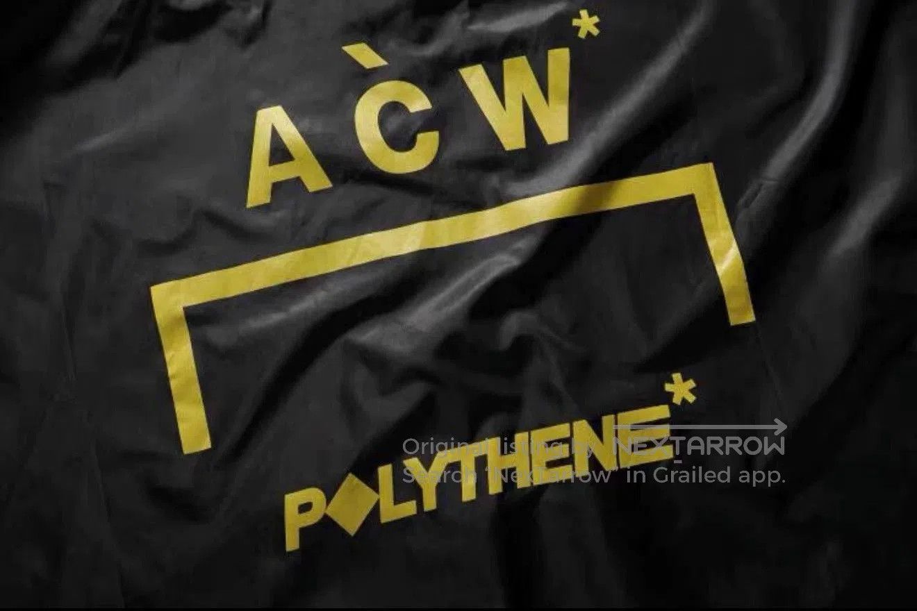 A-COLD-WALL* Black Hooded Raincoat with Yellow Graphic Print. Size US M / EU 48-50 / 2 - 9 Thumbnail