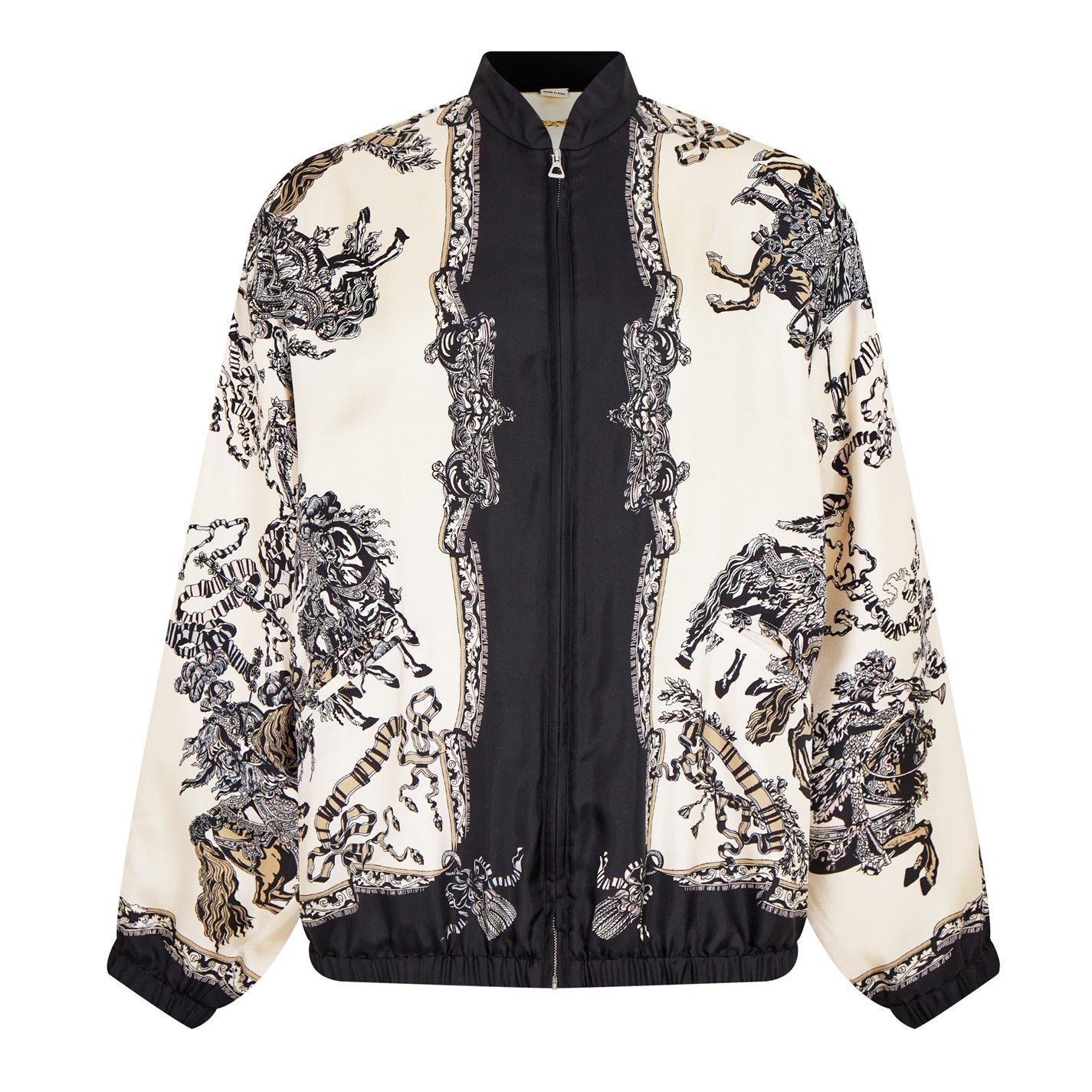 image of Gucci Soleil Silk Bomber in Black, Men's (Size Small)