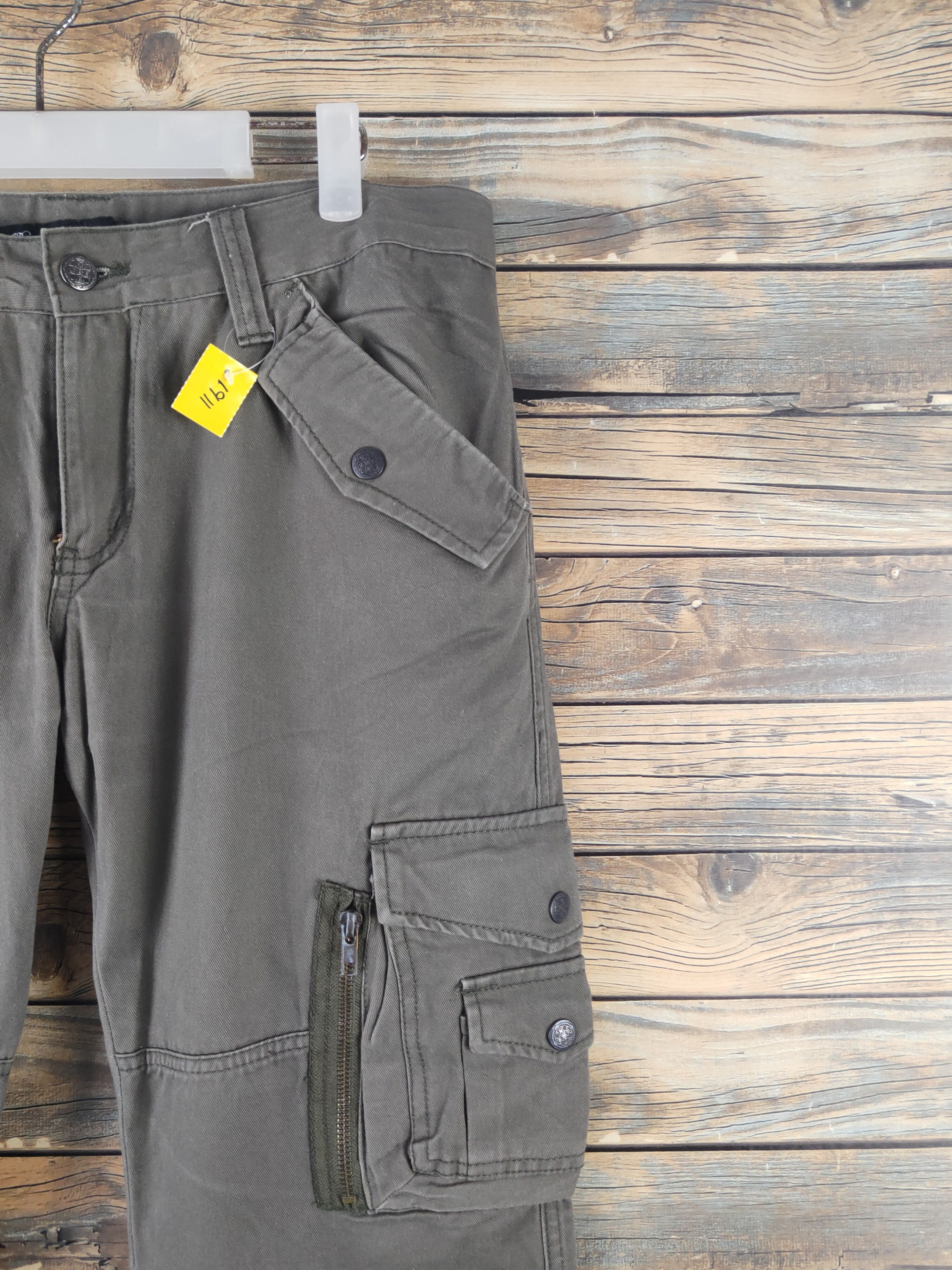 Japanese Brand DL Root Three Dark Olive Multipocket Cargo Pants #1911 Size 33" - 5 Thumbnail