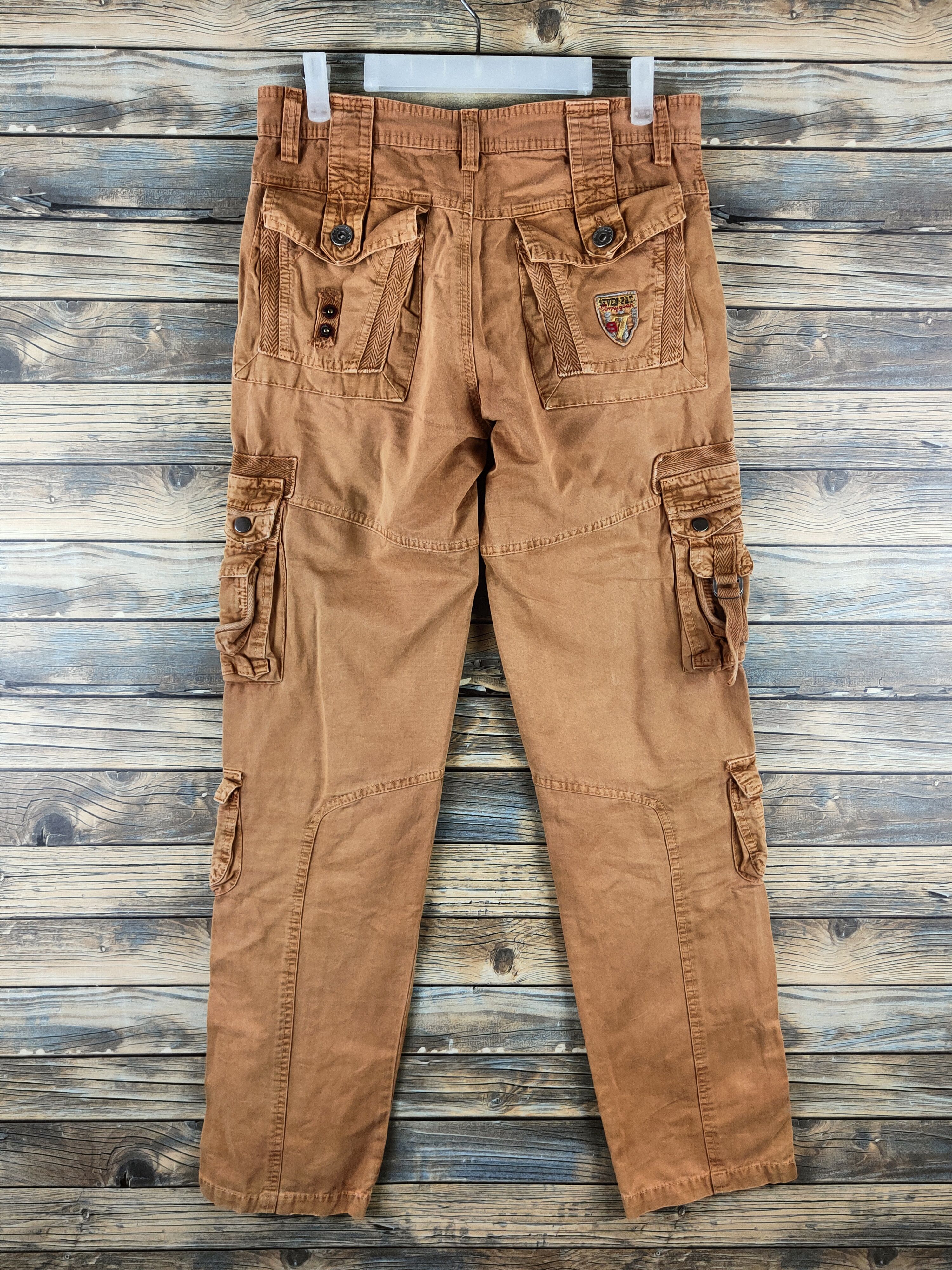Japanese Brand DL Junye jeans Brown Multipocket Cargo Pants #46-410 Size US 31 - 7 Thumbnail