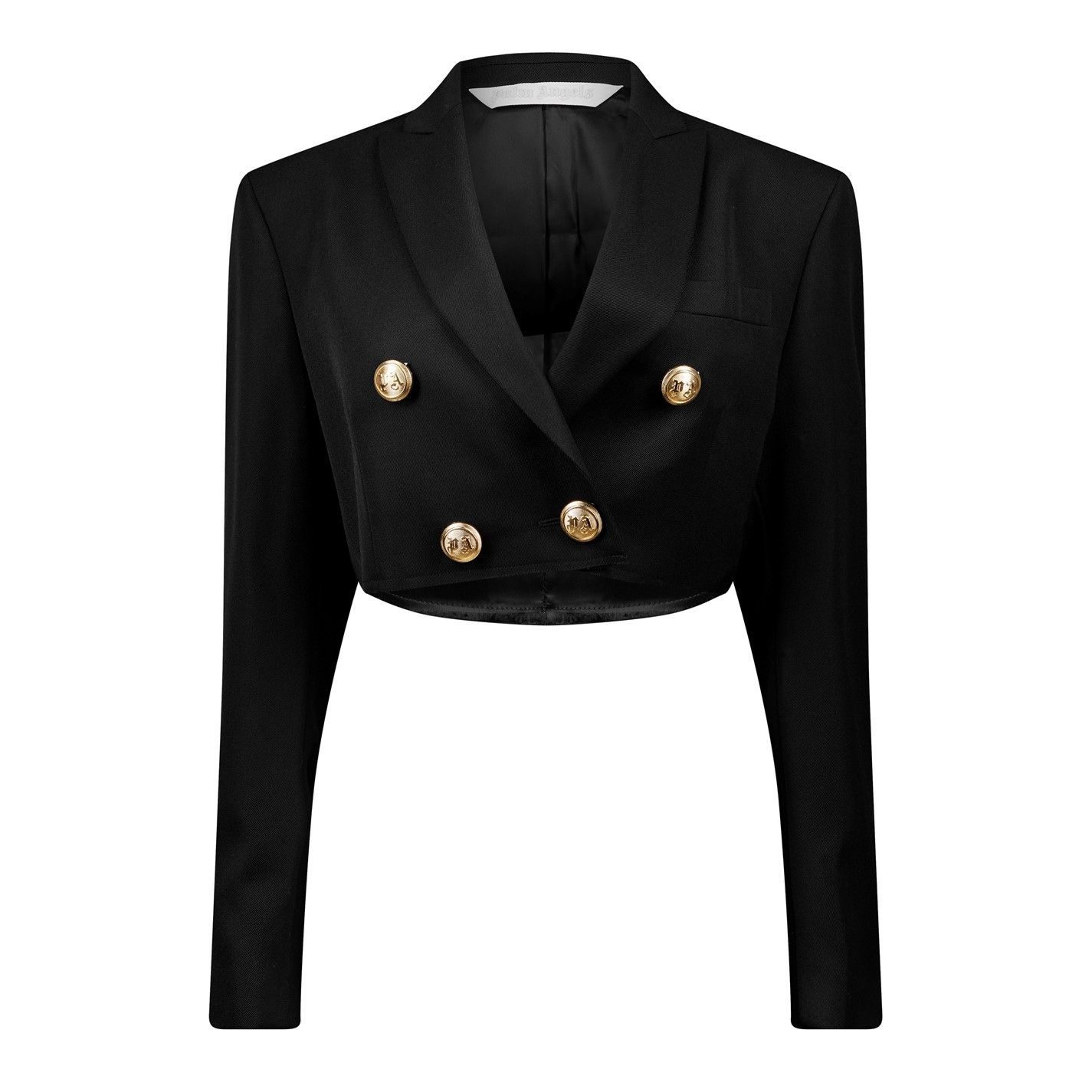 Palm Angels o1g2r1mq0325 Cropped Boyfriend Blazer in Black Size L / US 10 / IT 46 - 1 Thumbnail