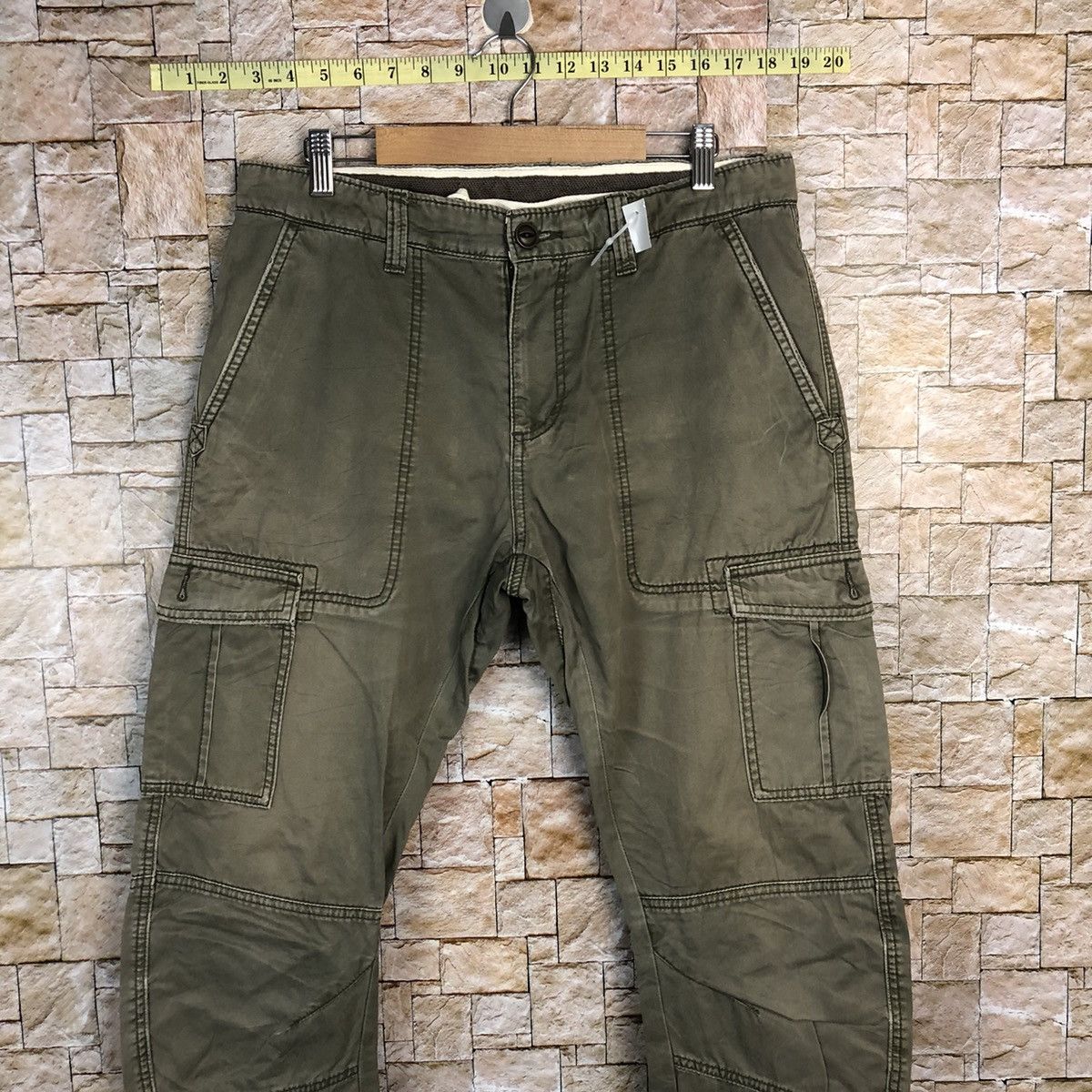 Japanese Brand Rare Xtyle Green tactical Cargo Multipocket Pants #A329 Size US 31 - 2 Thumbnail