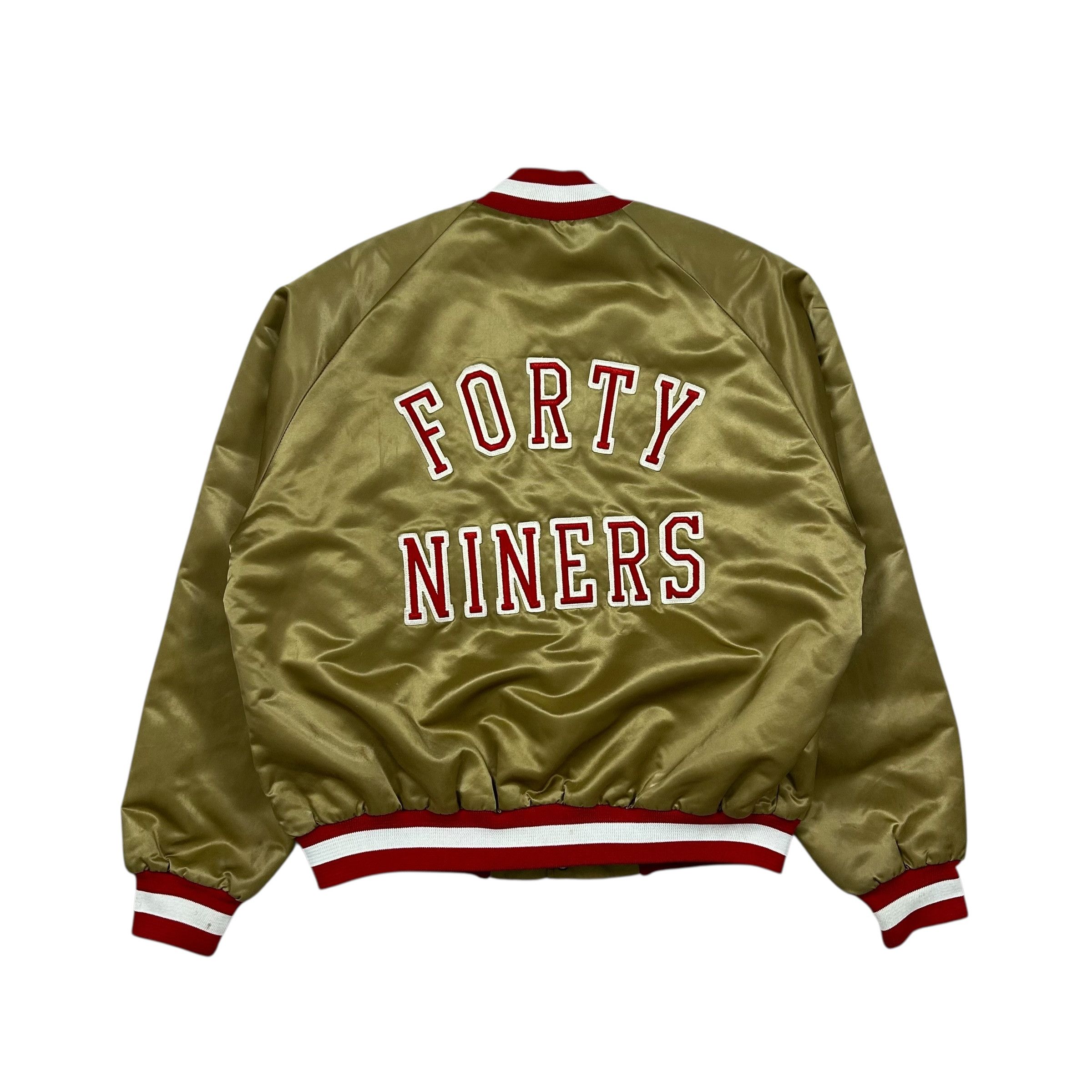 NFL VTG SAN FRANCISCO 49ERS CHALK LINE SATIN JACKET SPELL OUT Size US L / EU 52-54 / 3 - 1 Thumbnail