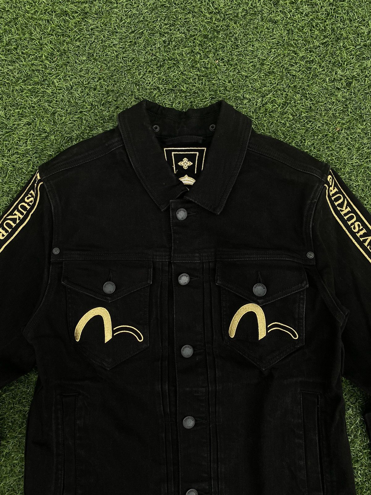 Evisu EVISUKURO GOLD SEA GULL BLACK DENIM JACKET Size US L / EU 52-54 / 3 - 2 Thumbnail