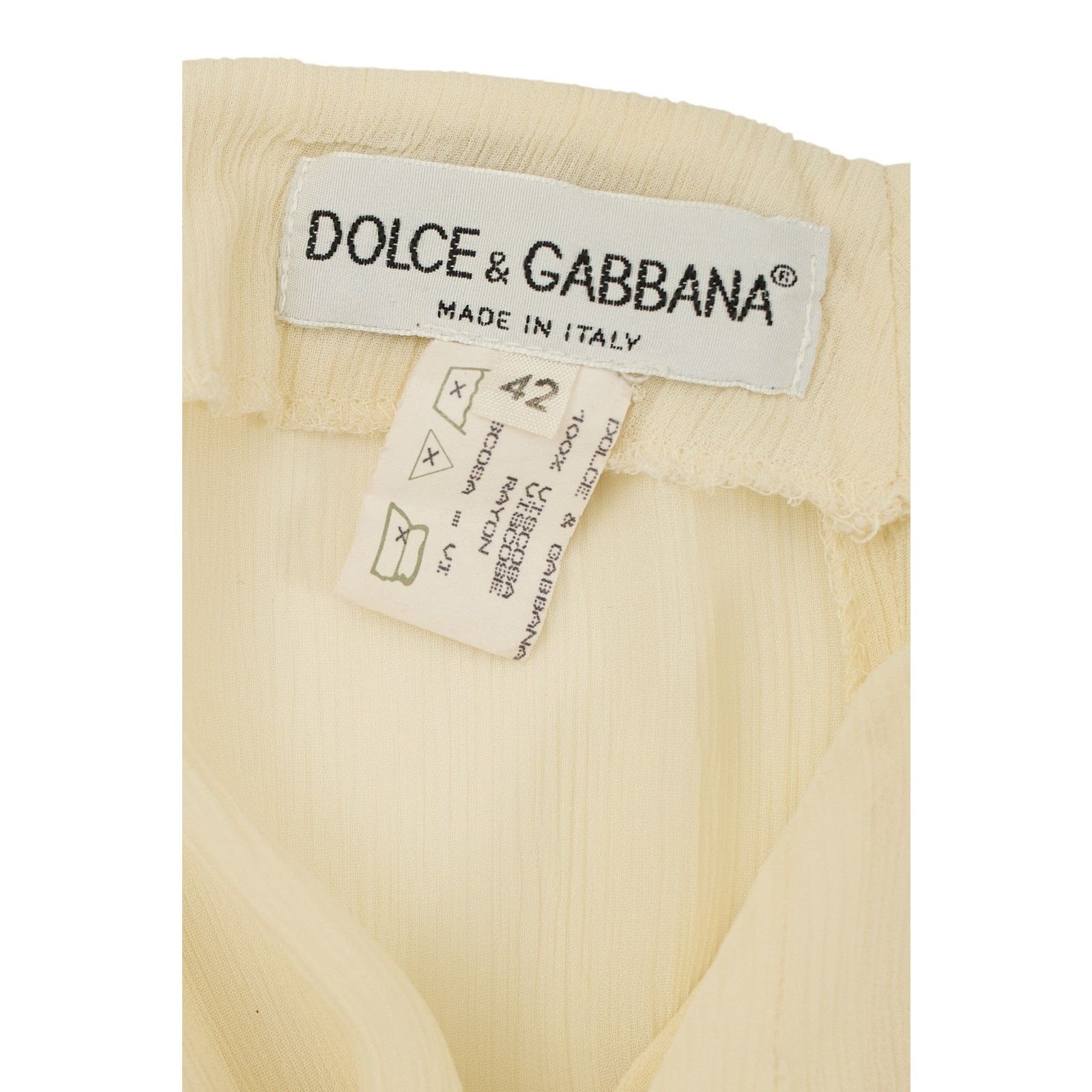 Dolce & Gabbana White See Through Viscose Trousers Size 28" / US 6 / IT 42 - 4 Thumbnail