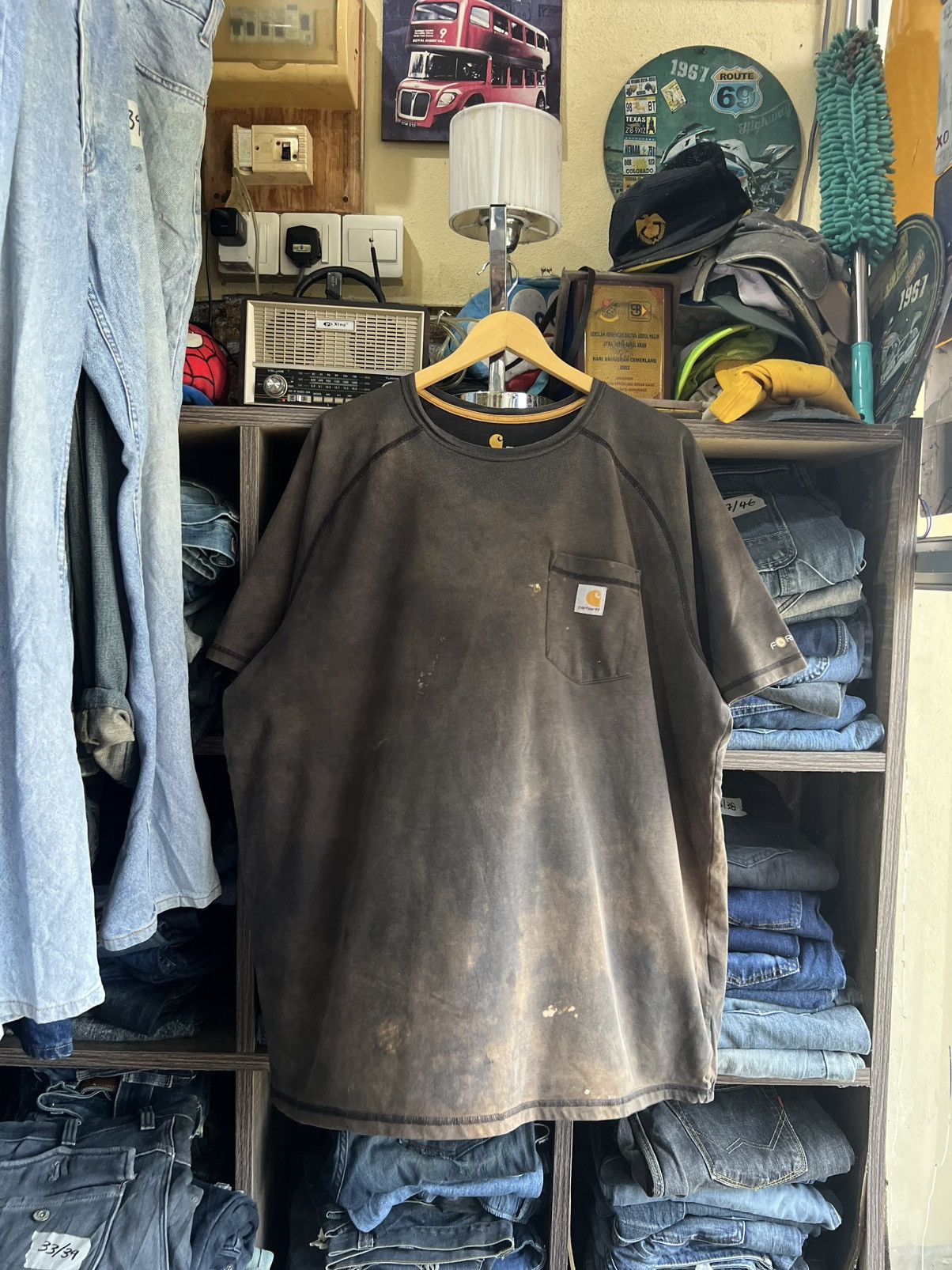 Carhartt 🔥Sun Faded Carhartt Force Pocket Tee Size US XXL / EU 58 / 5 - 1 Thumbnail