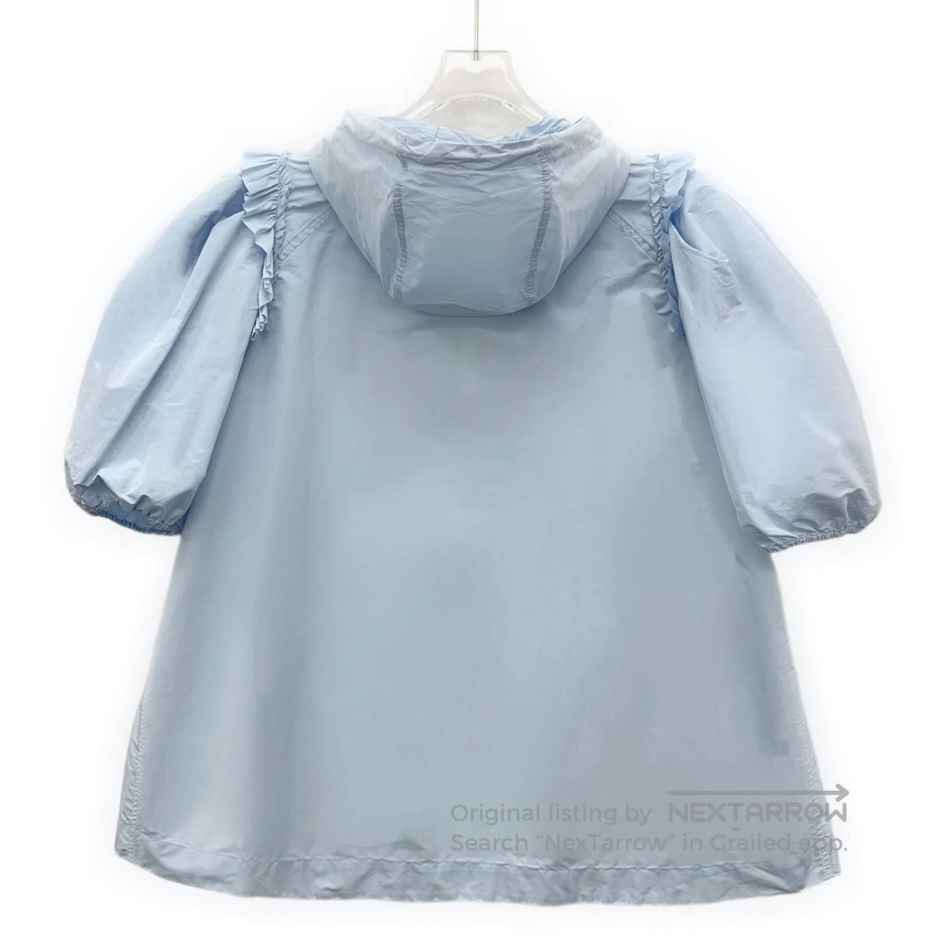 Moncler Moncler Light Blue Logo Diamond Embellished Hooded Drawstr Size US S / EU 44-46 / 1 - 2 Thumbnail