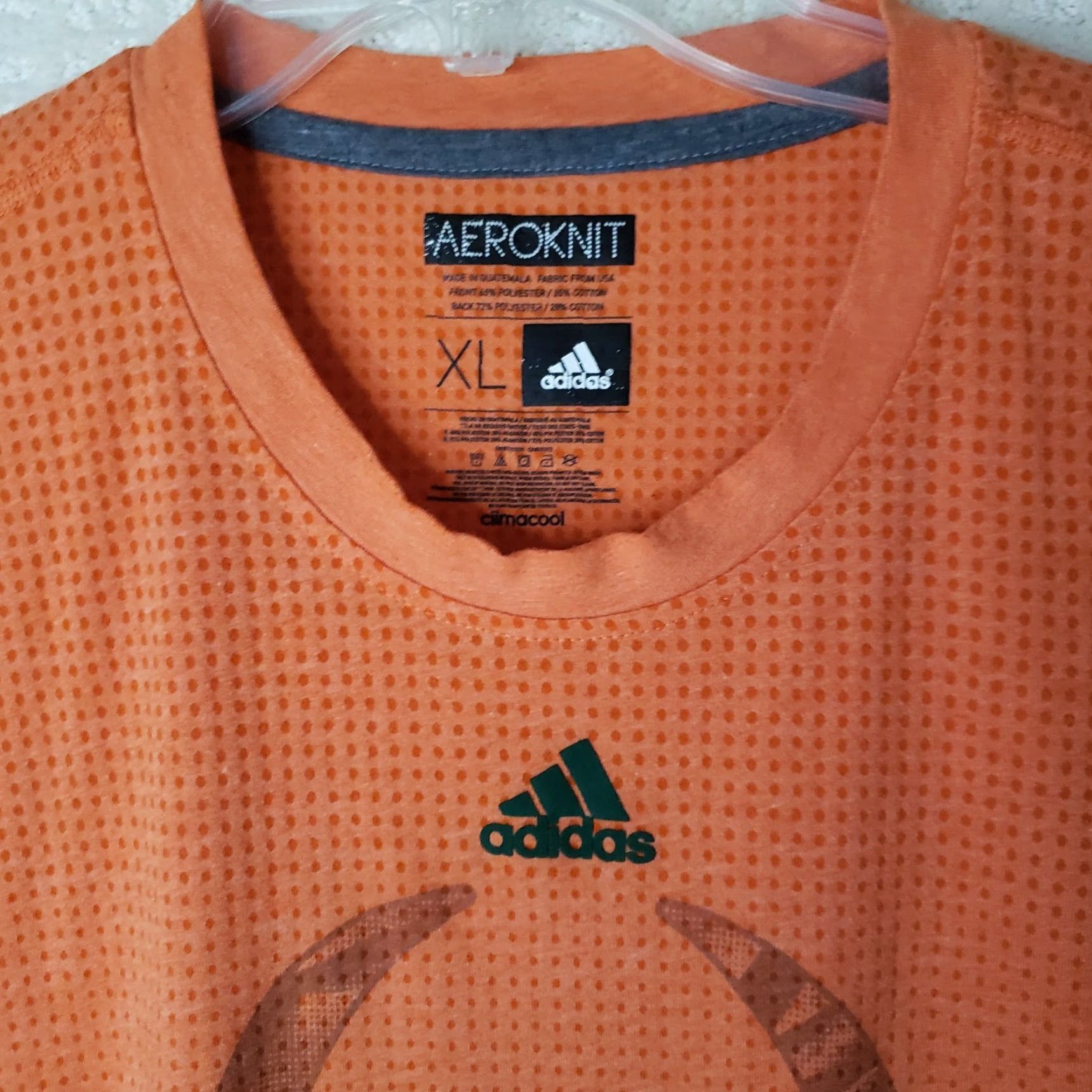 Adidas adidas Performance Tee Shirt Men XL Regular Medium Orange Aeroknit Pullover Size US XL / EU 56 / 4 - 5 Thumbnail