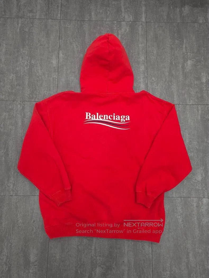 Balenciaga Balenciaga Cola Wave Pattern Hooded Long Sleeve Sweatshirt Size US L / EU 52-54 / 3 - 2 Thumbnail