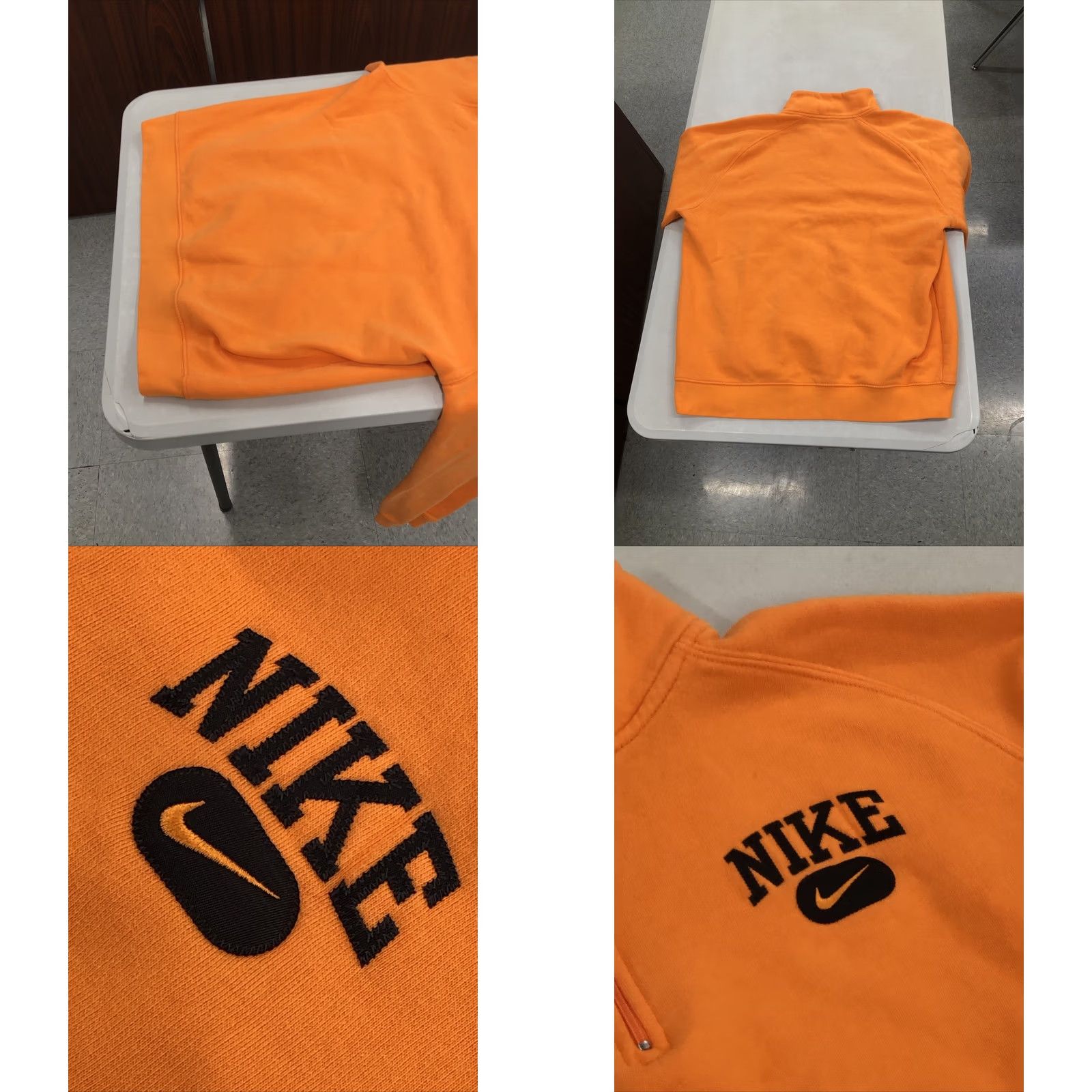 Nike VINTAGE Nike Sweatshirt Mens Medium Orange 1/4 Zip Pullover Sweater Spellout Mens Regular Solid 90s Sports Size US M / EU 48-50 / 2 - 8 Thumbnail