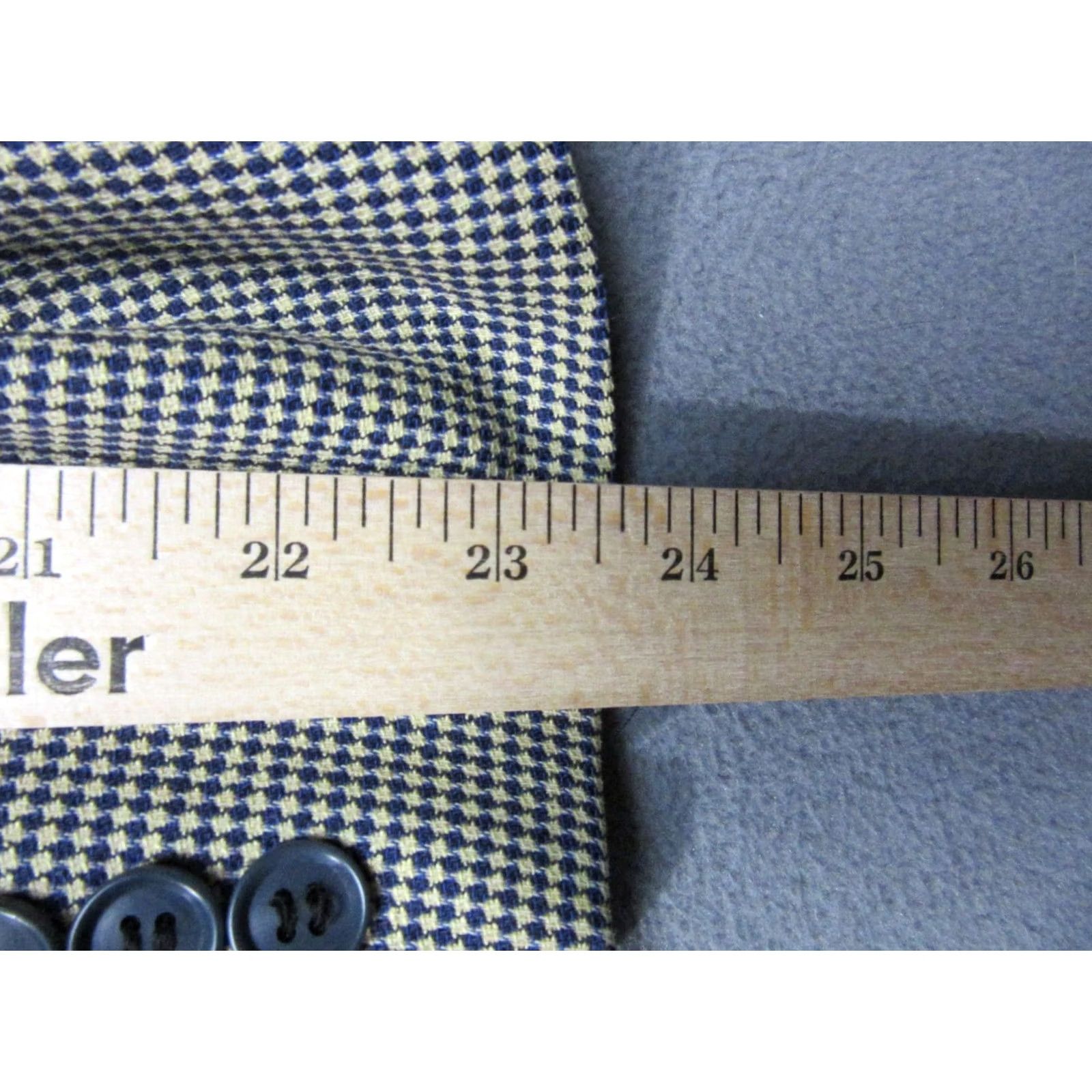 Ermenegildo Zegna Ermenegildo Zegna Sport Coat Blazer Mens 50 Beige Blue Micro Check Silk Wool Size 50R - 6 Thumbnail