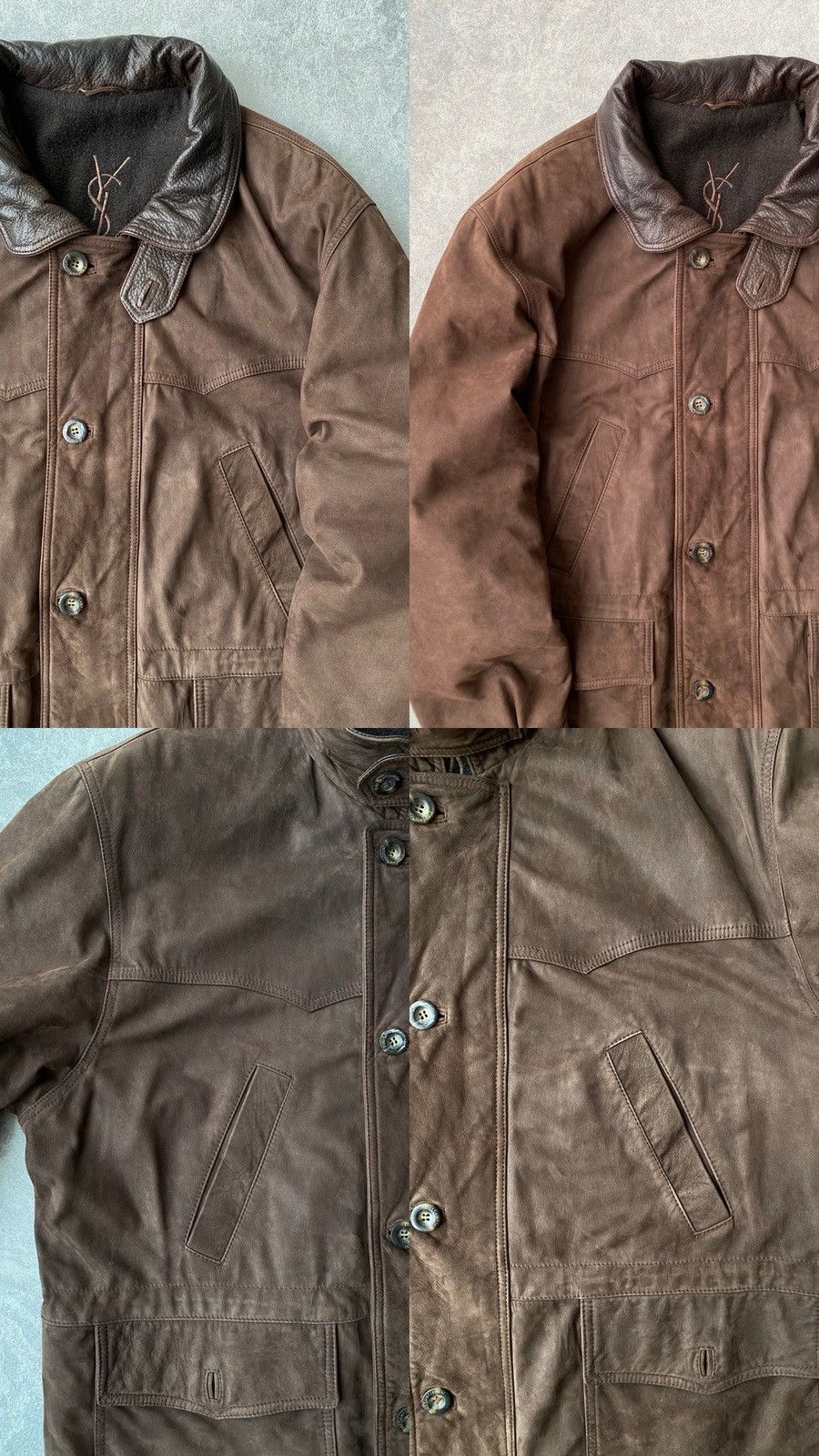 Yves Saint Laurent Vintage Yves Saint Laurent Leather Hunting Suede Jacket Size US XL / EU 56 / 4 - 11 Thumbnail