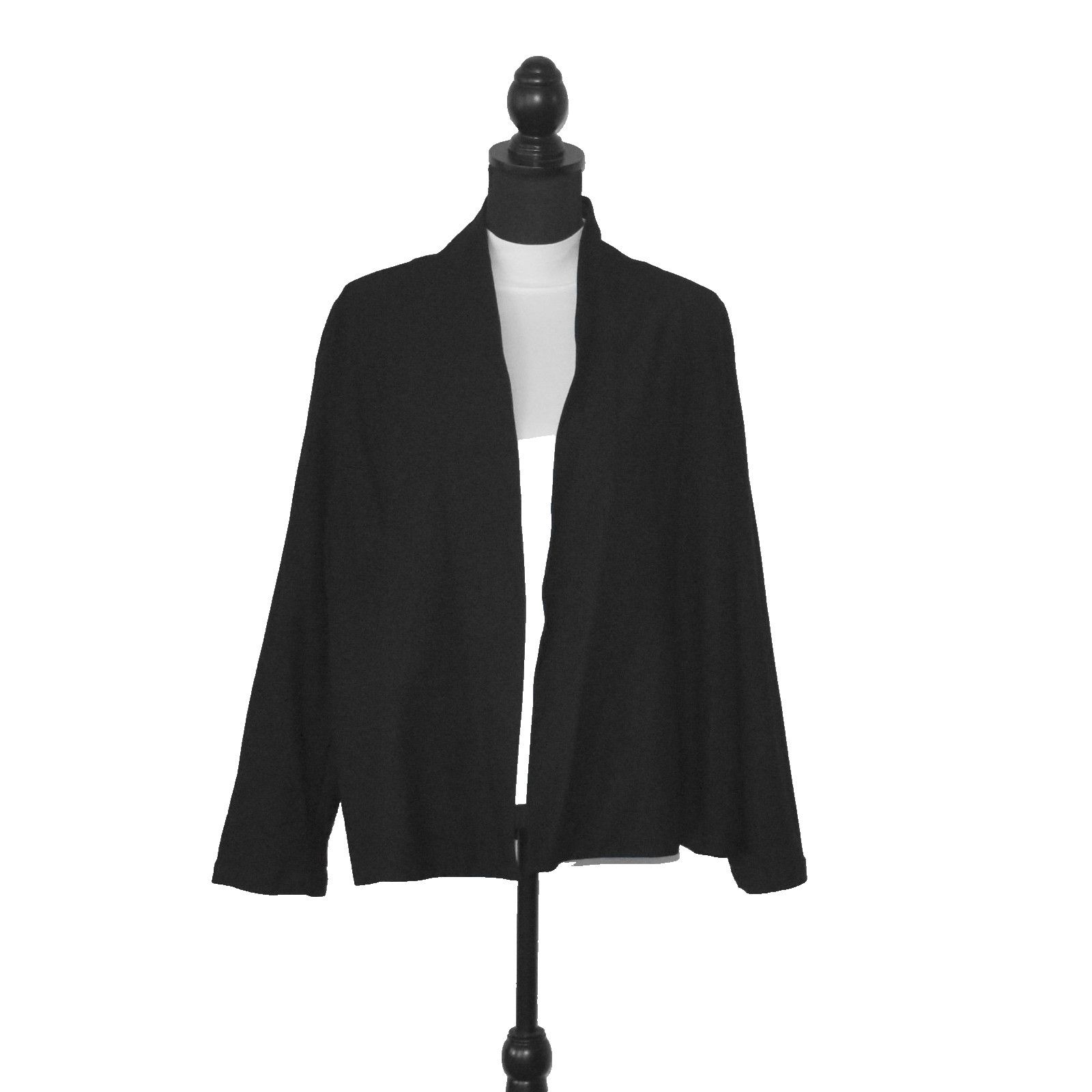 Eileen Fisher EILEEN FISHER Stretch Pleated Back Open Front Jacket Sz XL Size XL / US 12-14 / IT 48-50 - 1 Thumbnail
