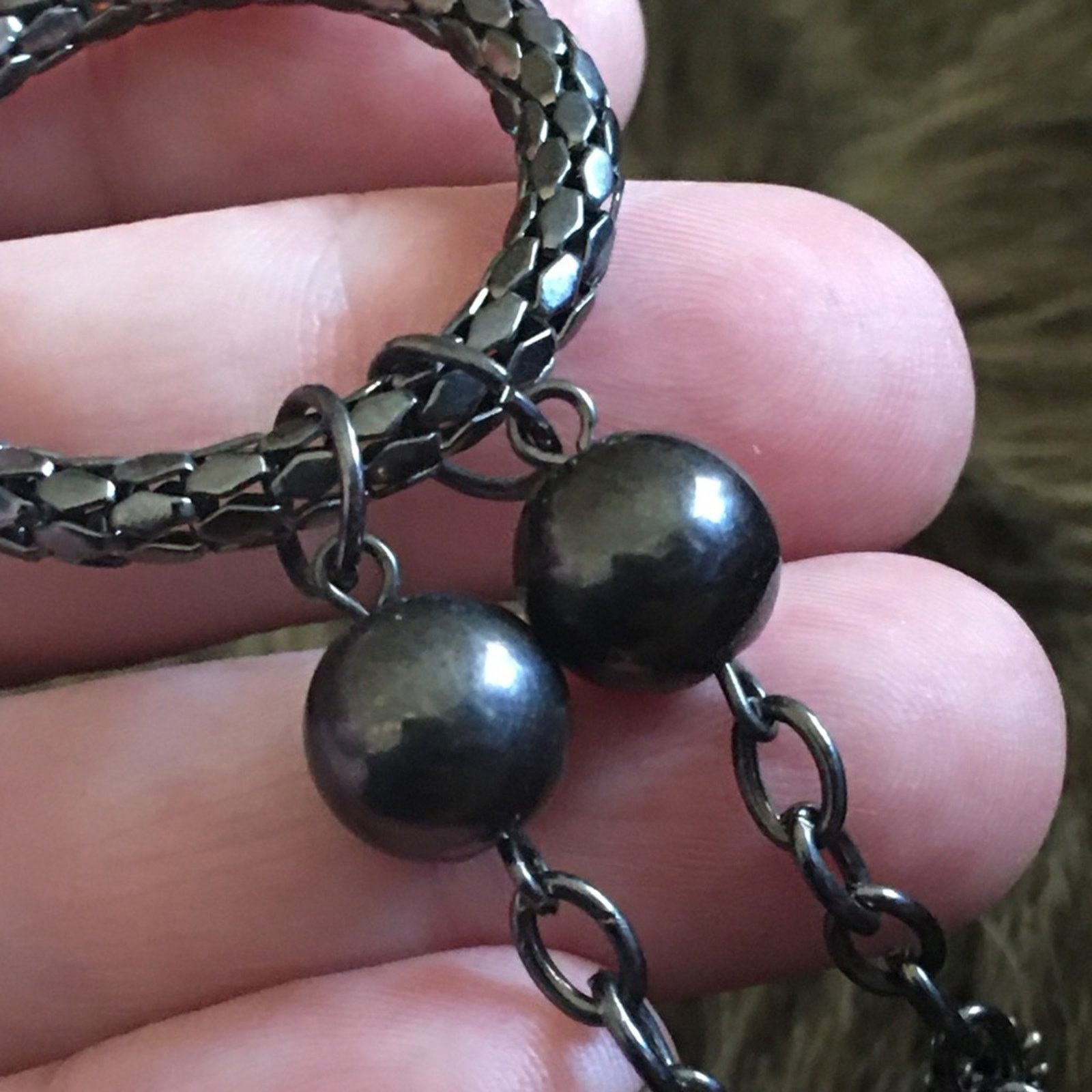 Jewelry Modern black chrome tone chain link necklace Size ONE SIZE - 8 Thumbnail