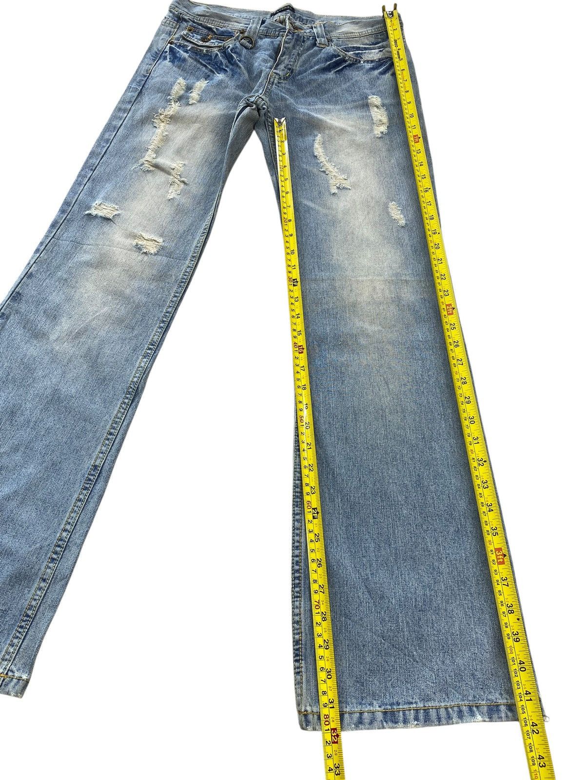 pandora Pandora Faded Blue Wash Ripped Style Flare Jeans Size US 32 / EU 48 - 8 Thumbnail