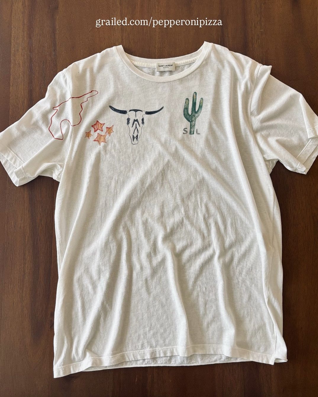 Saint Laurent Paris Saint Laurent x Travis Scott Arizona Print T Shirt Size US S / EU 44-46 / 1 - 1 Thumbnail