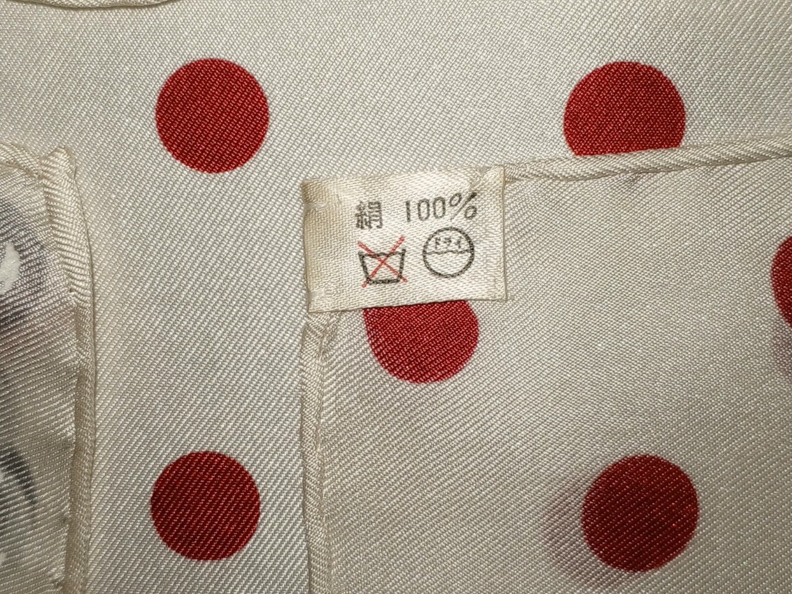 Moschino MOSCHINO PARIS Red Polka Dots White Pearls Beads Silk Scarf Size ONE SIZE - 10 Thumbnail