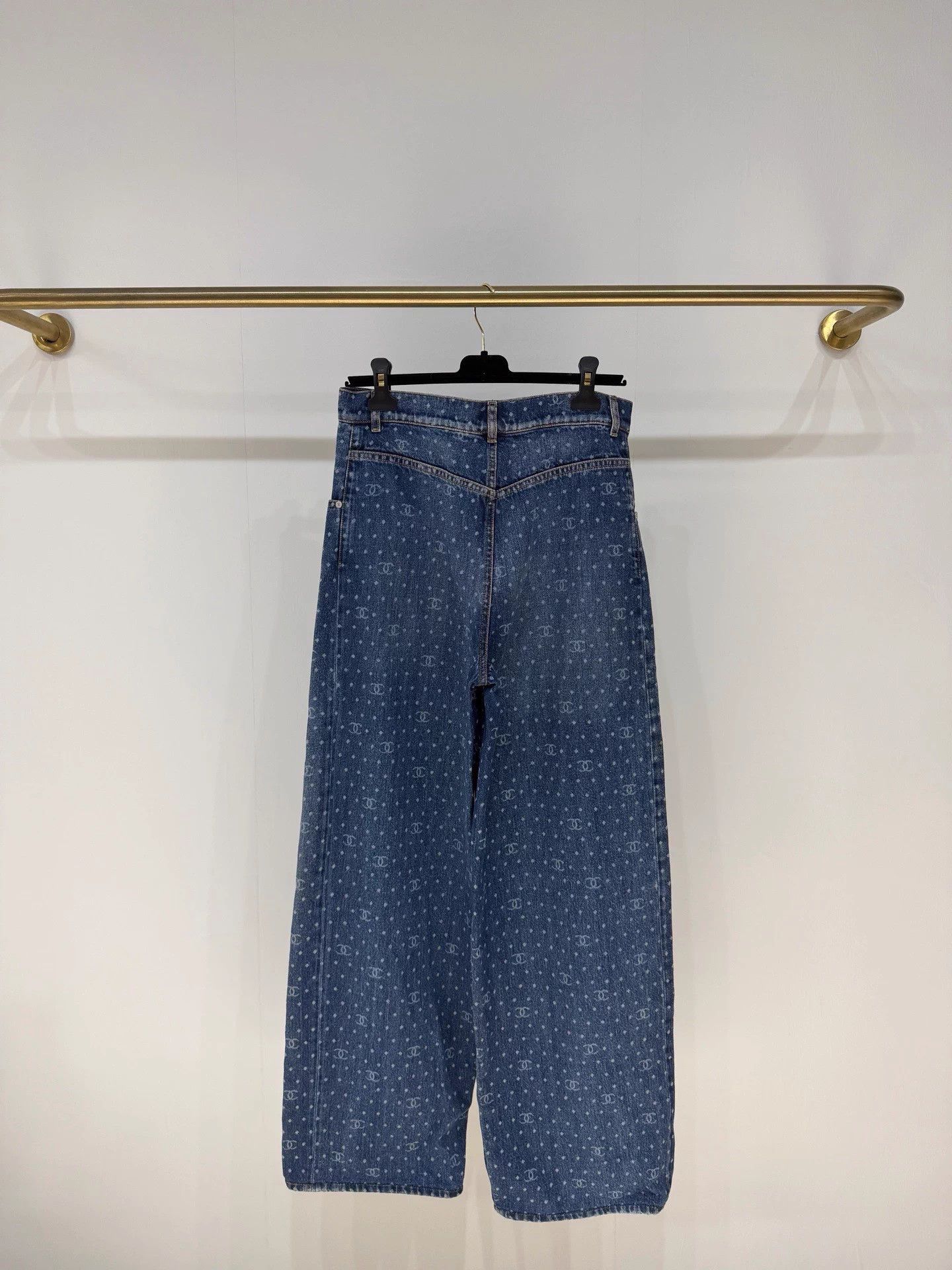 Chanel Chanel 23P Polka Dot Logo Wide Leg Jeans FR38 99 New Size 27" / US 4 / IT 40 - 4 Thumbnail