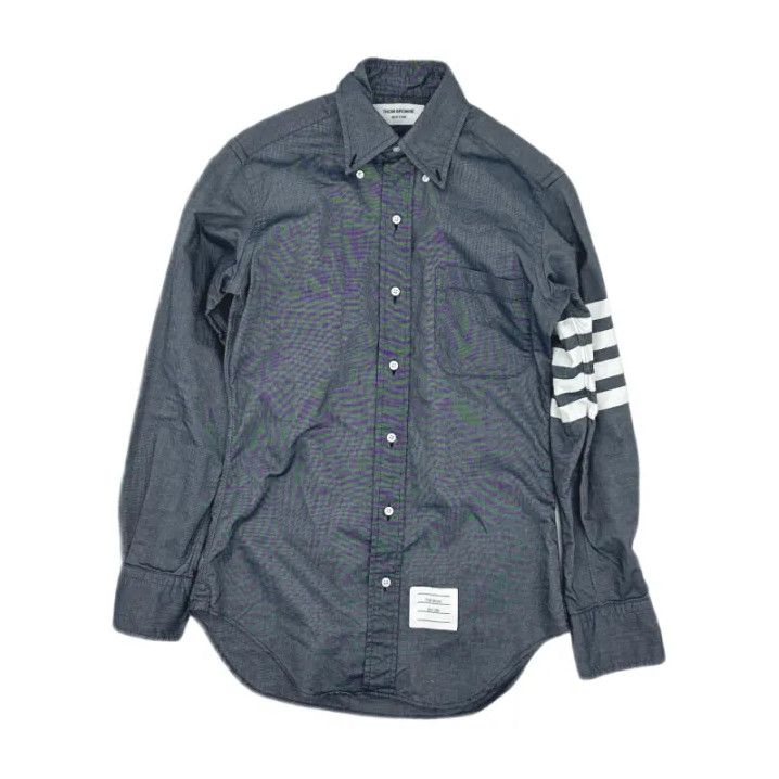 Thom Browne Thom Browne Classic Striped Button-Up Long Sleeve Shirt Size US M / EU 48-50 / 2 - 1 Thumbnail