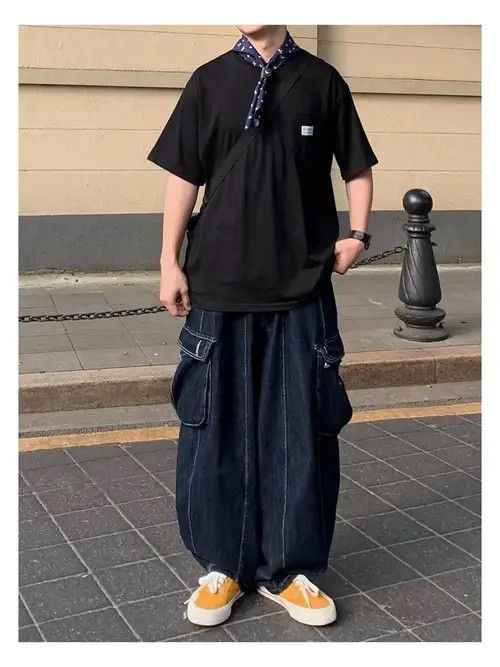 VIBE Vintage Streetwear Pocket wide leg jeans y2k hip hop Size US 32 / EU 48 - 8 Thumbnail