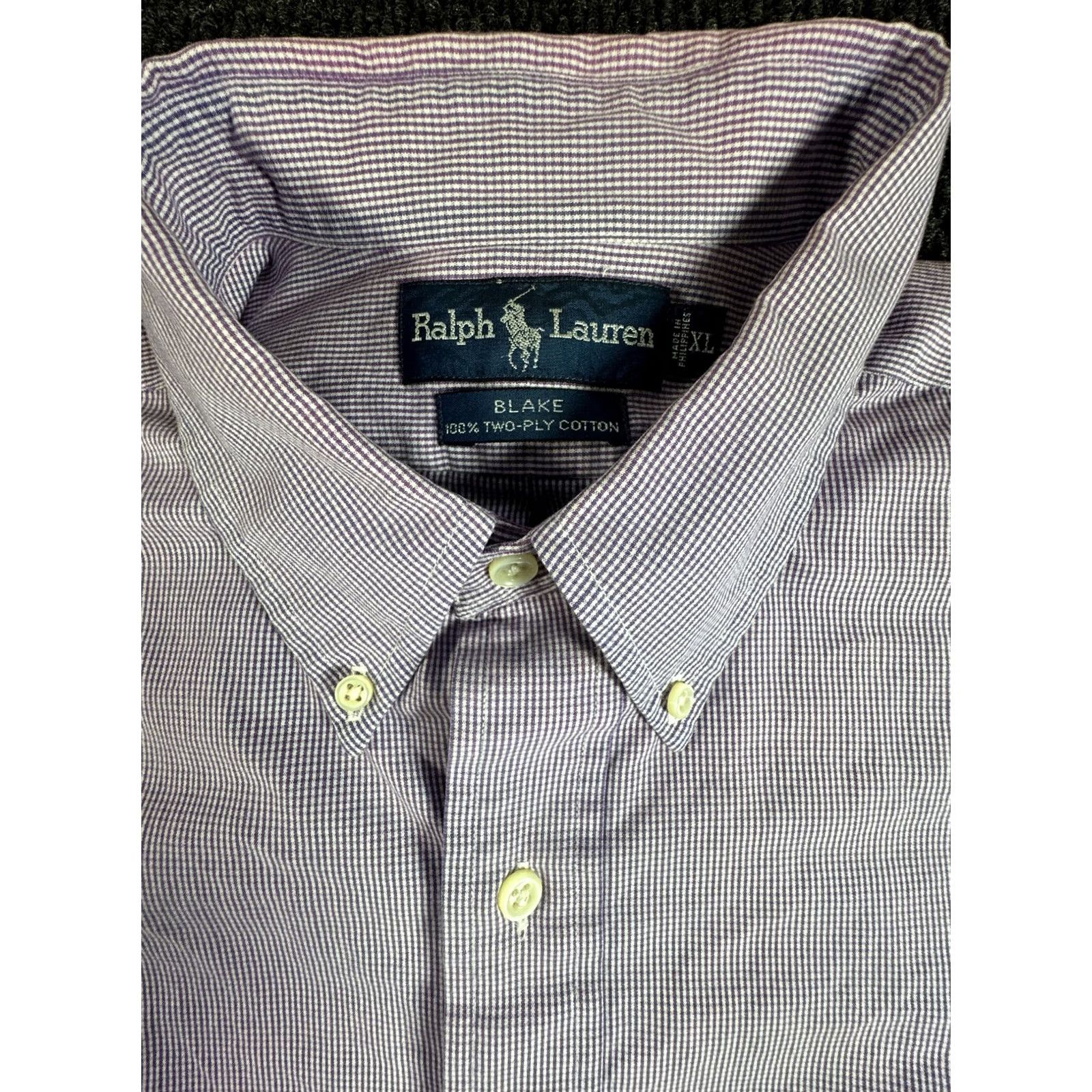 Ralph Lauren Ralph Lauren Blake Long Sleeve Button-Up Mens XL Purple Check Shirt Cotton 1771 Size US XL / EU 56 / 4 - 2 Thumbnail