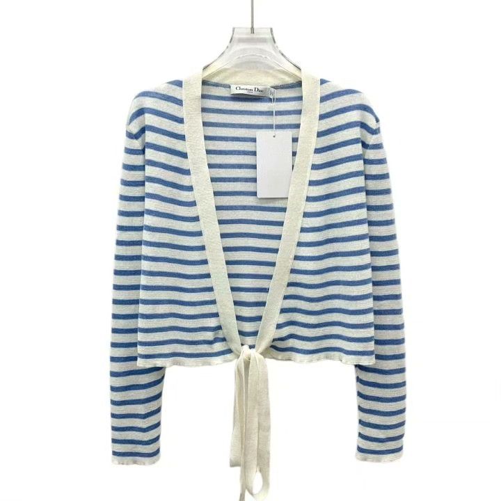 Dior Dior Striped Linen Knit Cardigan Size S / US 4 / IT 40 - 1 Thumbnail
