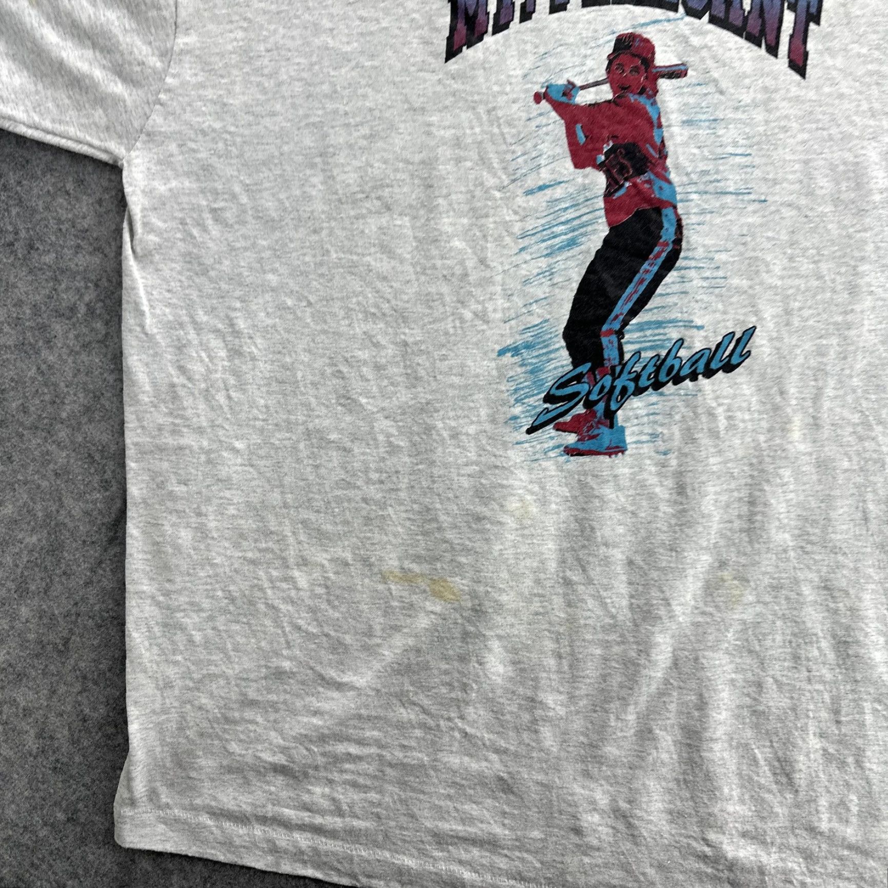Fruit Of The Loom VINTAGE Mt Pleasant Softball Shirt Mens XL Gray Fruit of the Loom Graphic 90s Tee Size US XL / EU 56 / 4 - 5 Thumbnail