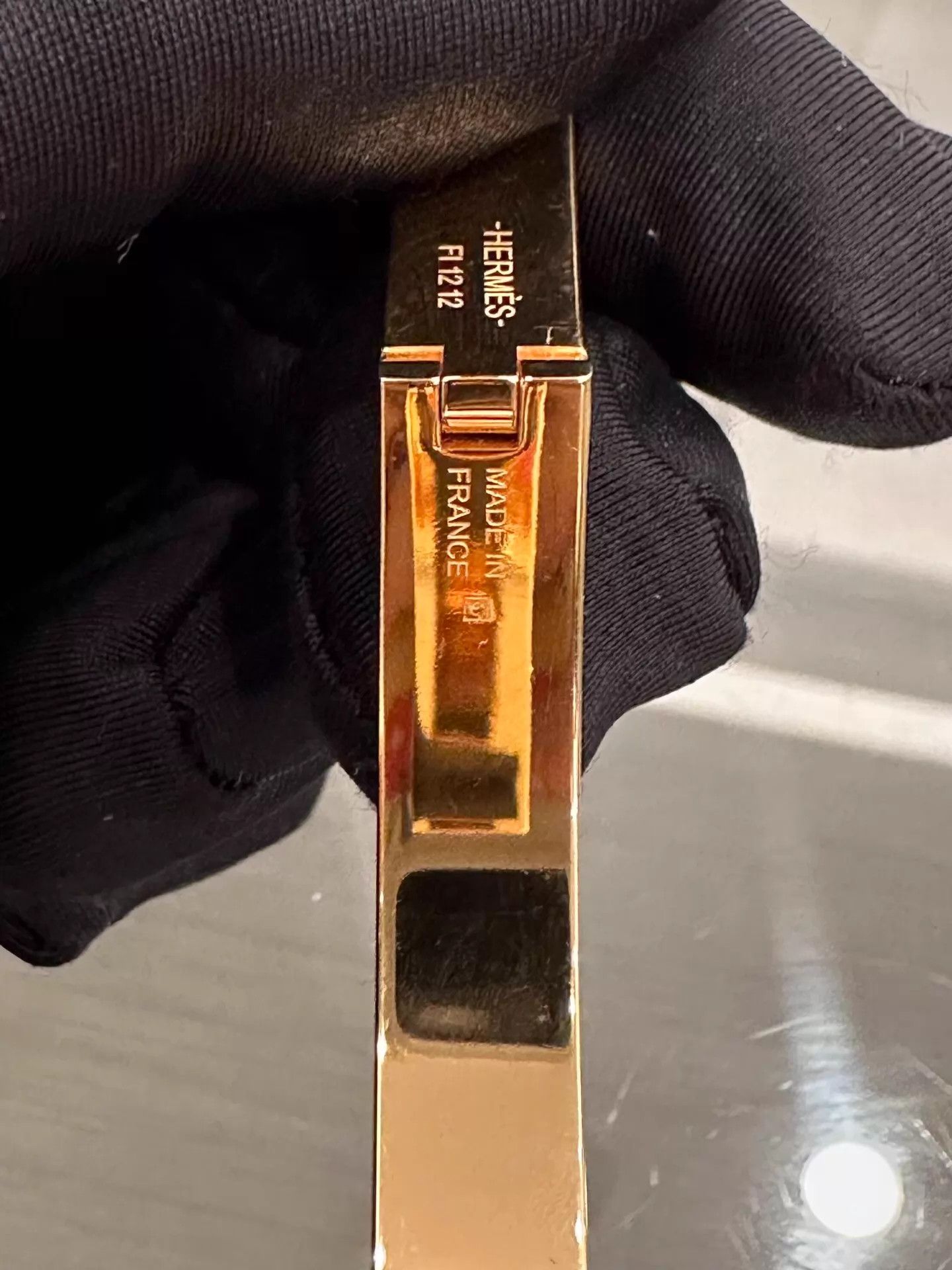 Hermes Hermes CdA Mini Clic Black Enamel Gold Bracelet GM New Size ONE SIZE - 6 Thumbnail