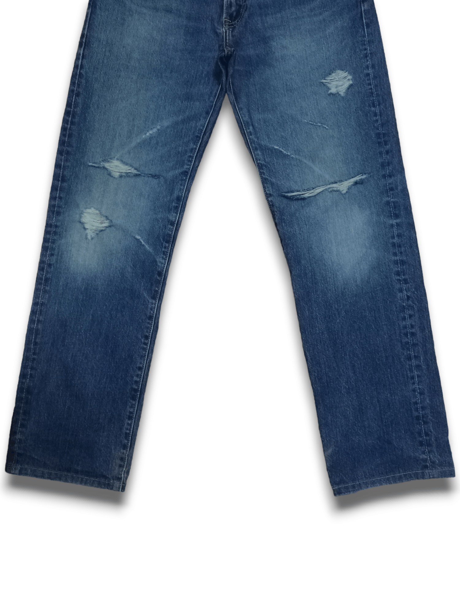 Japanese Brand Vintage Japanese Uniqlo Blue Wash Distressed Loose Jeans Size US 31 - 7 Thumbnail