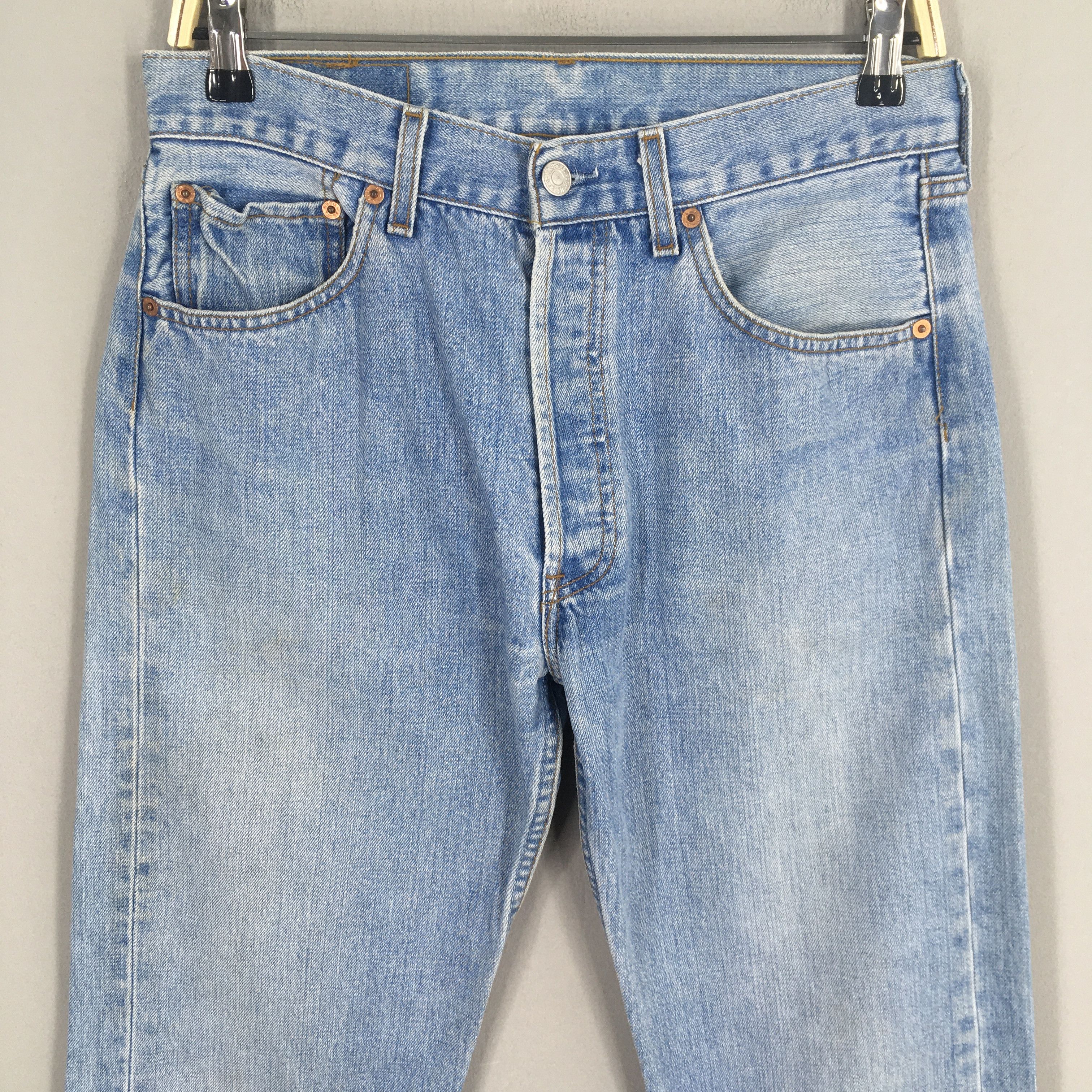 Levi's Size 30x30 Vintage 90s Levi's 501 Faded Blue Jeans S856 Size US 30 / EU 46 - 2 Thumbnail