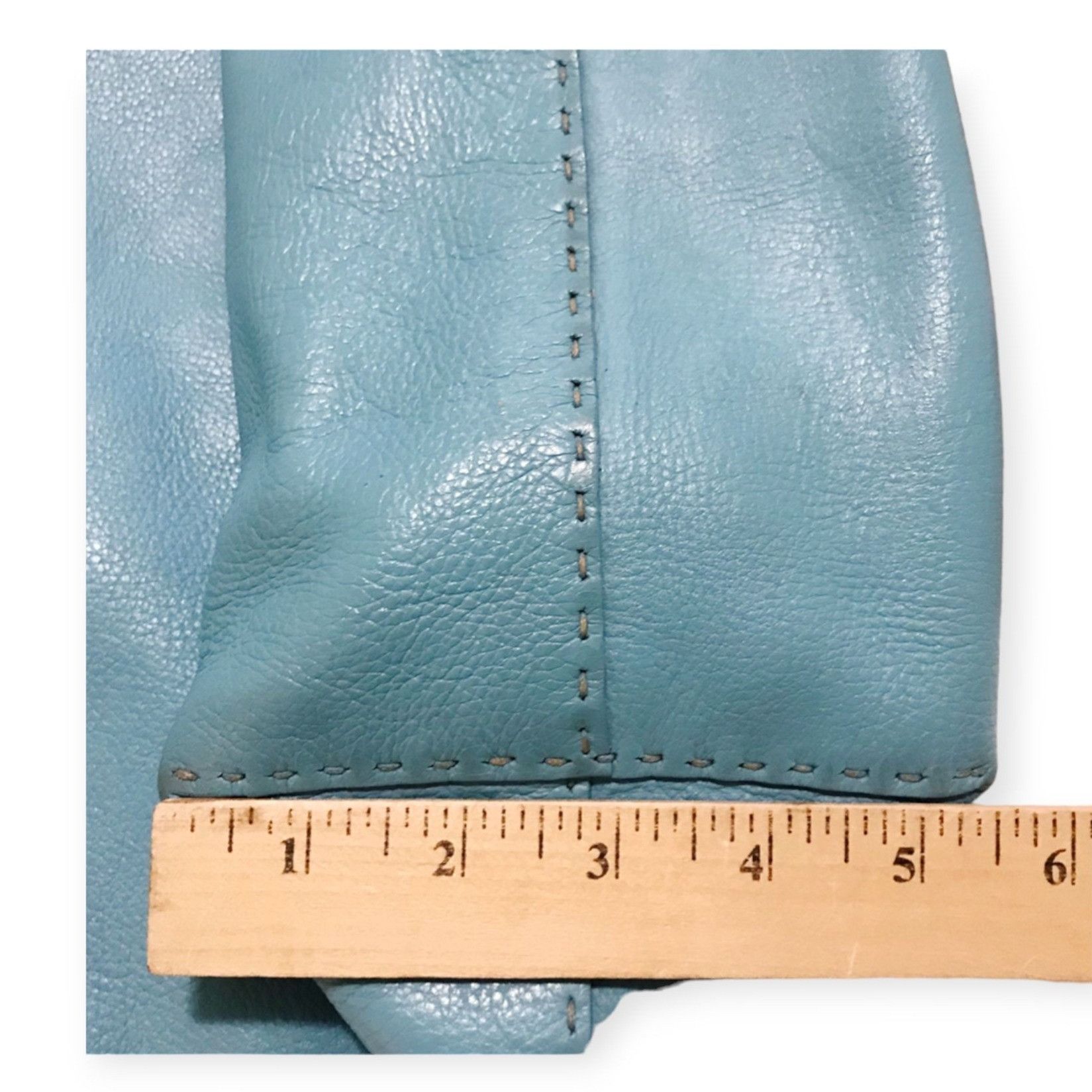 Fendi Fendi Selleria Blue Leather Tote Handcrafted Roll Bag Italy Size ONE SIZE - 13 Thumbnail